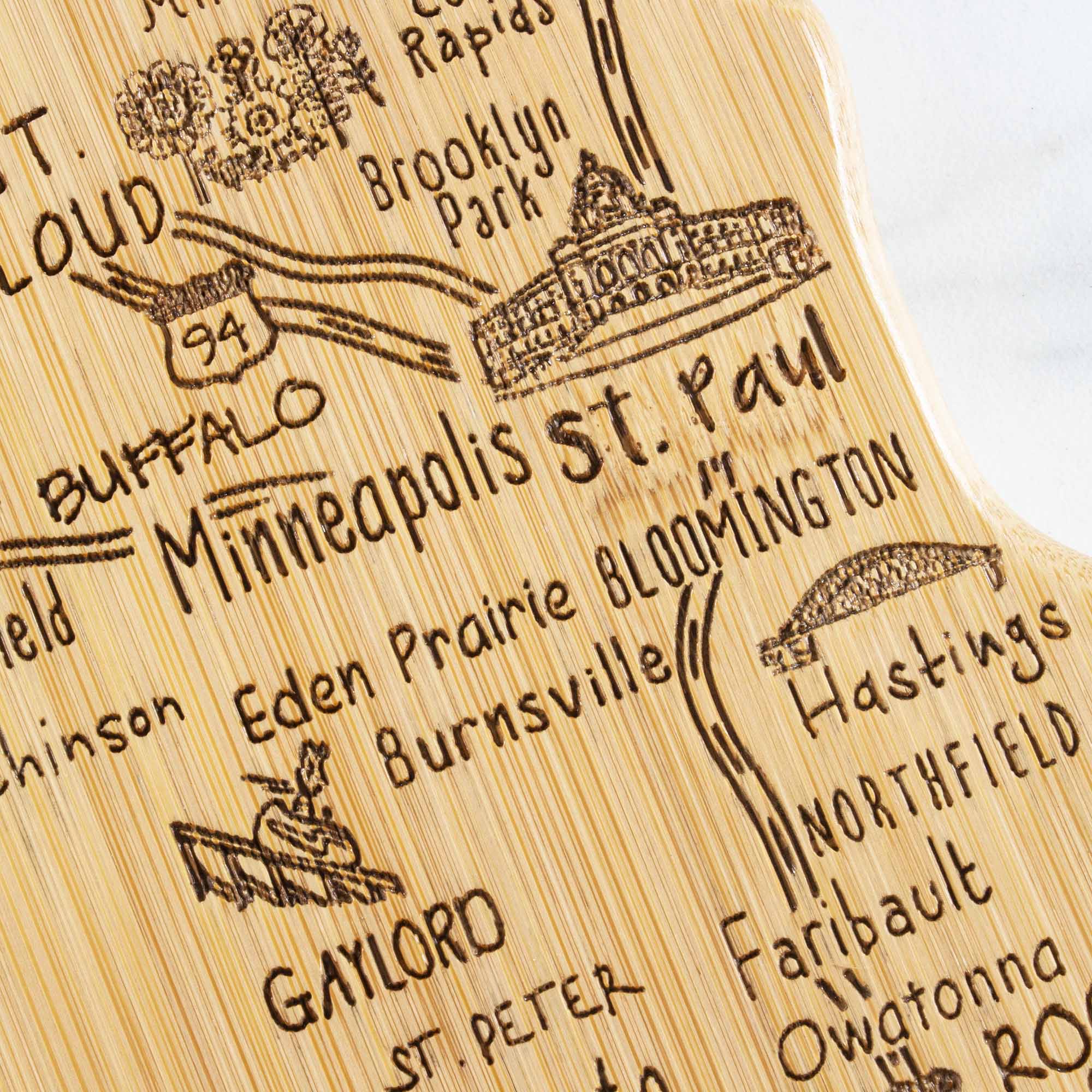 Destination Minnesota Cutting Board, 13-1/4" x 11-3/4"