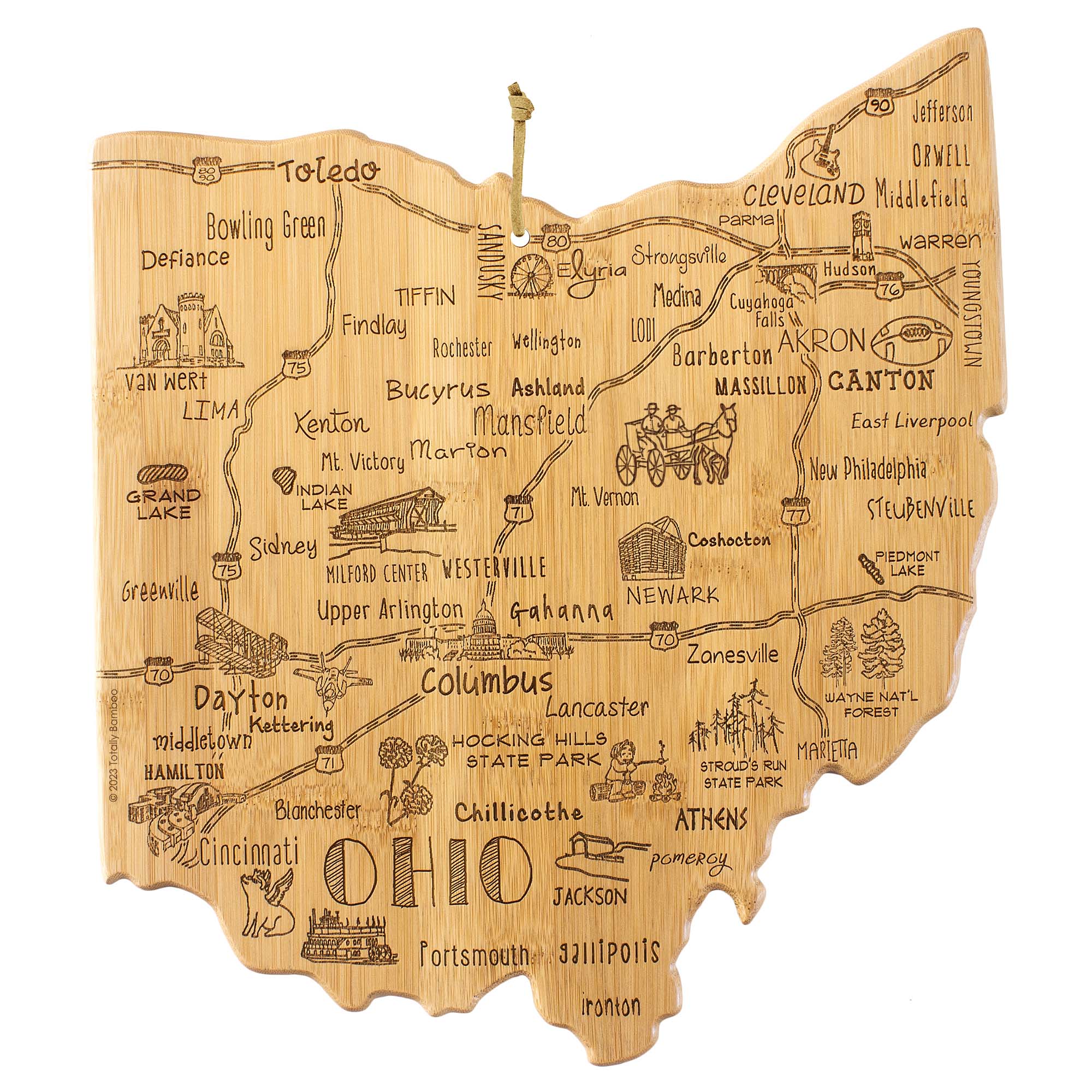 Destination Ohio Cutting Board, 12" x 13-1/2"