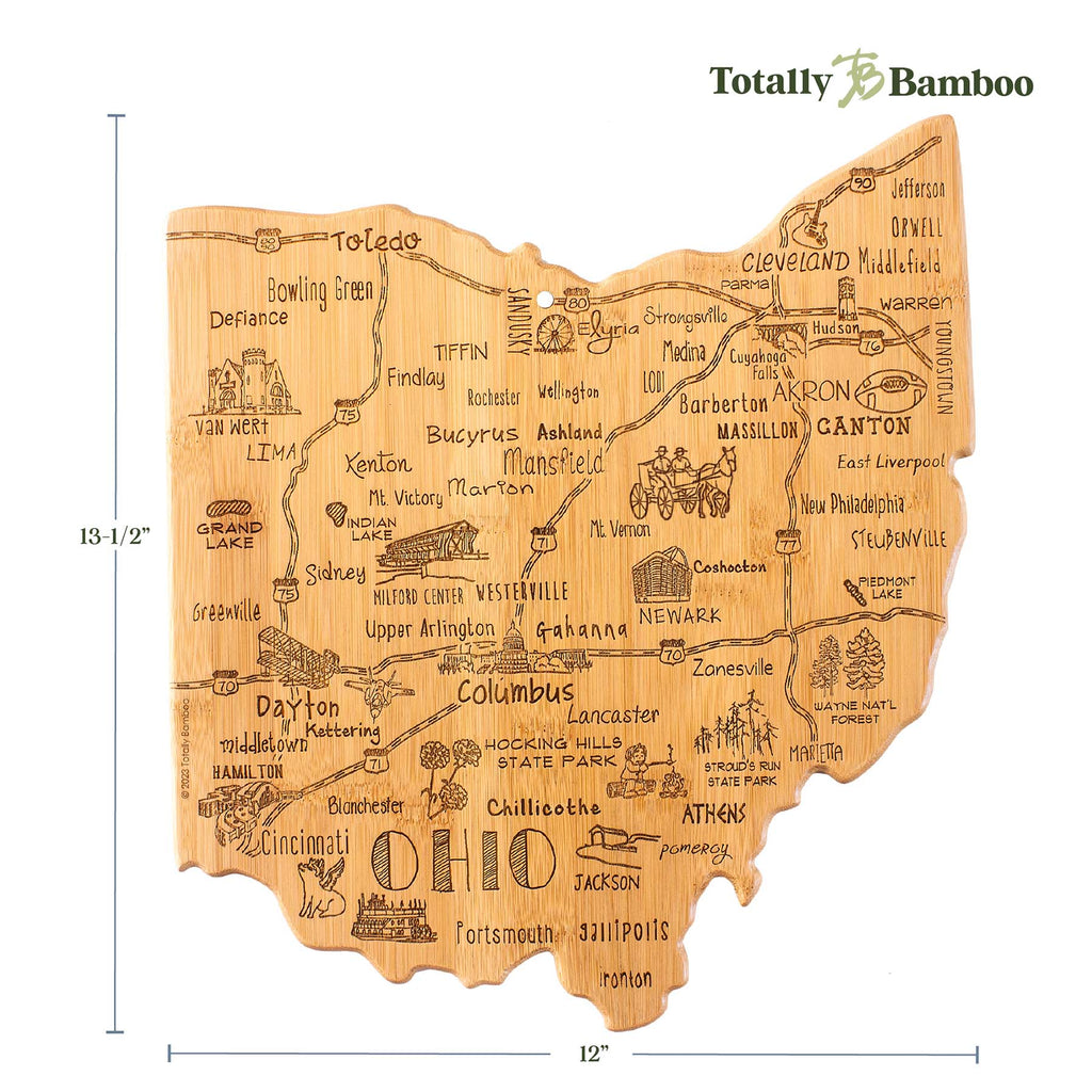 Destination Ohio Cutting Board, 12" x 13-1/2"