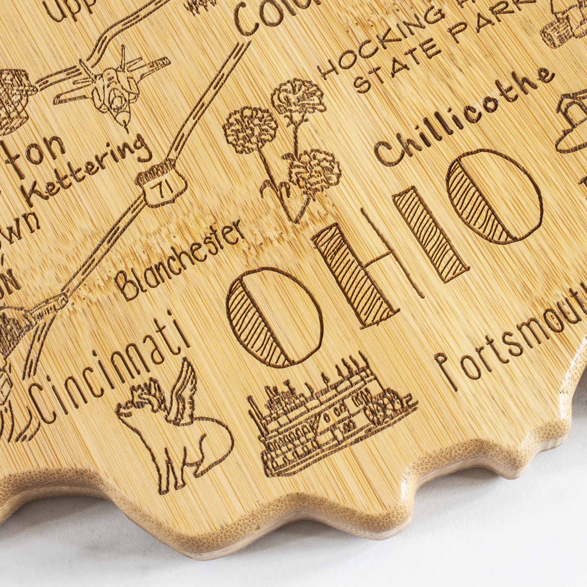 Destination Ohio Cutting Board, 12" x 13-1/2"