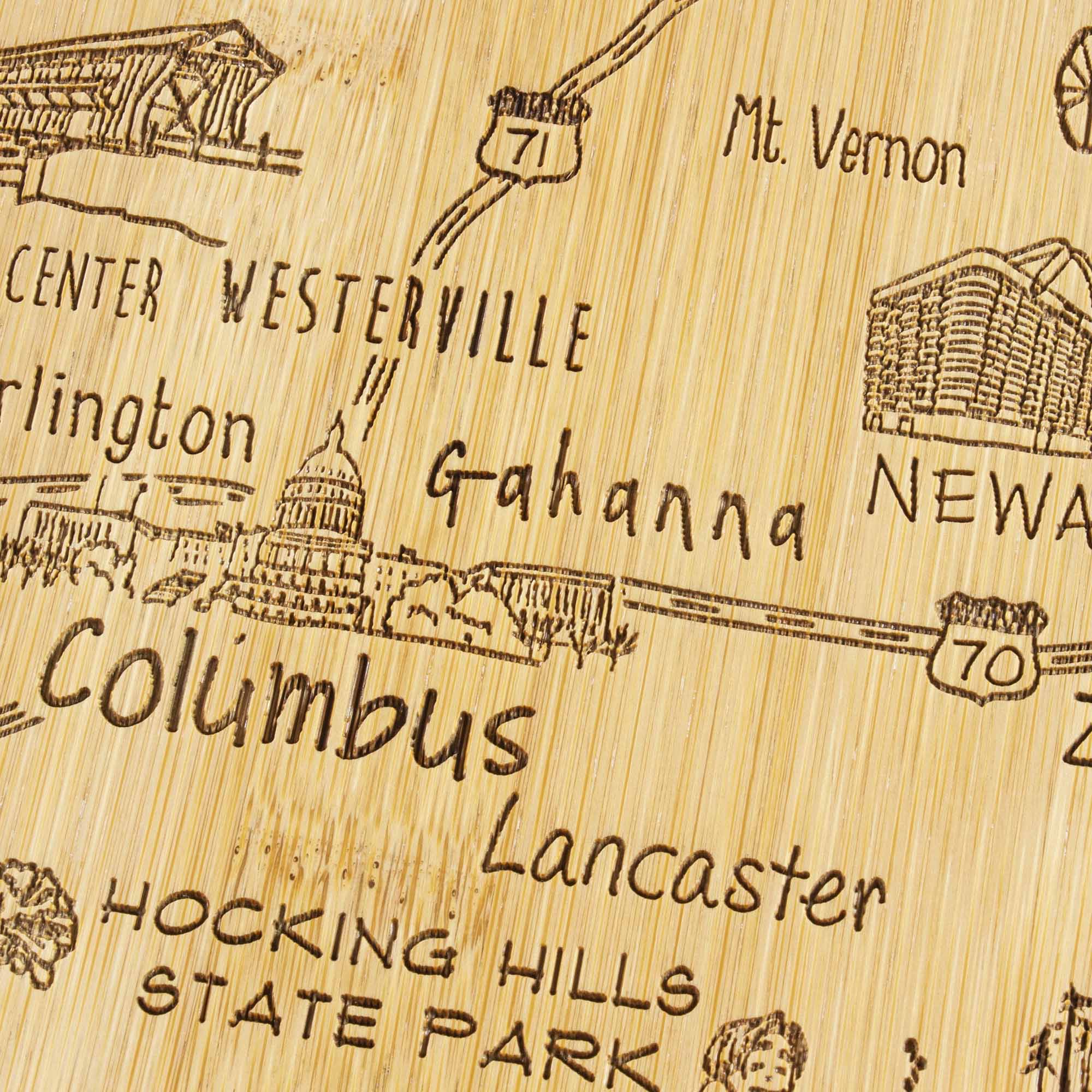 Destination Ohio Cutting Board, 12" x 13-1/2"