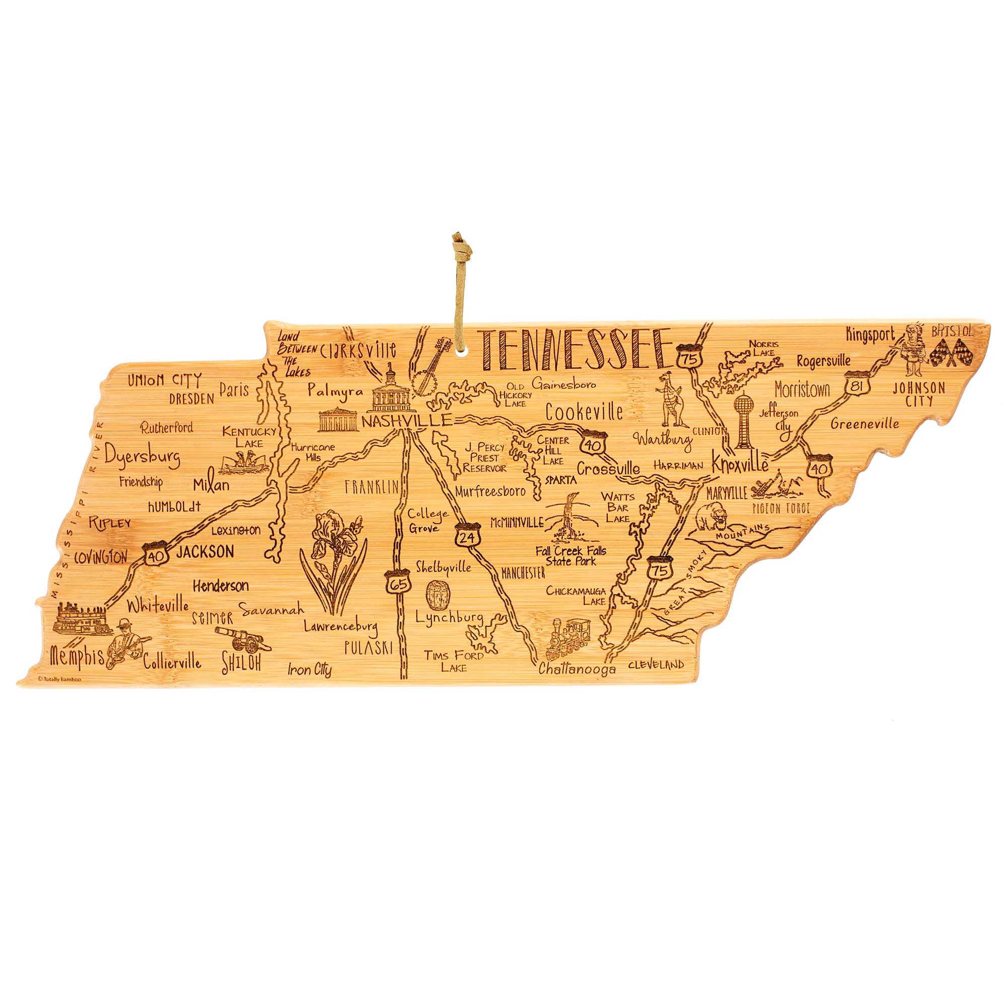 Destination Tennessee Cutting Board, 18-1/2" x 7"