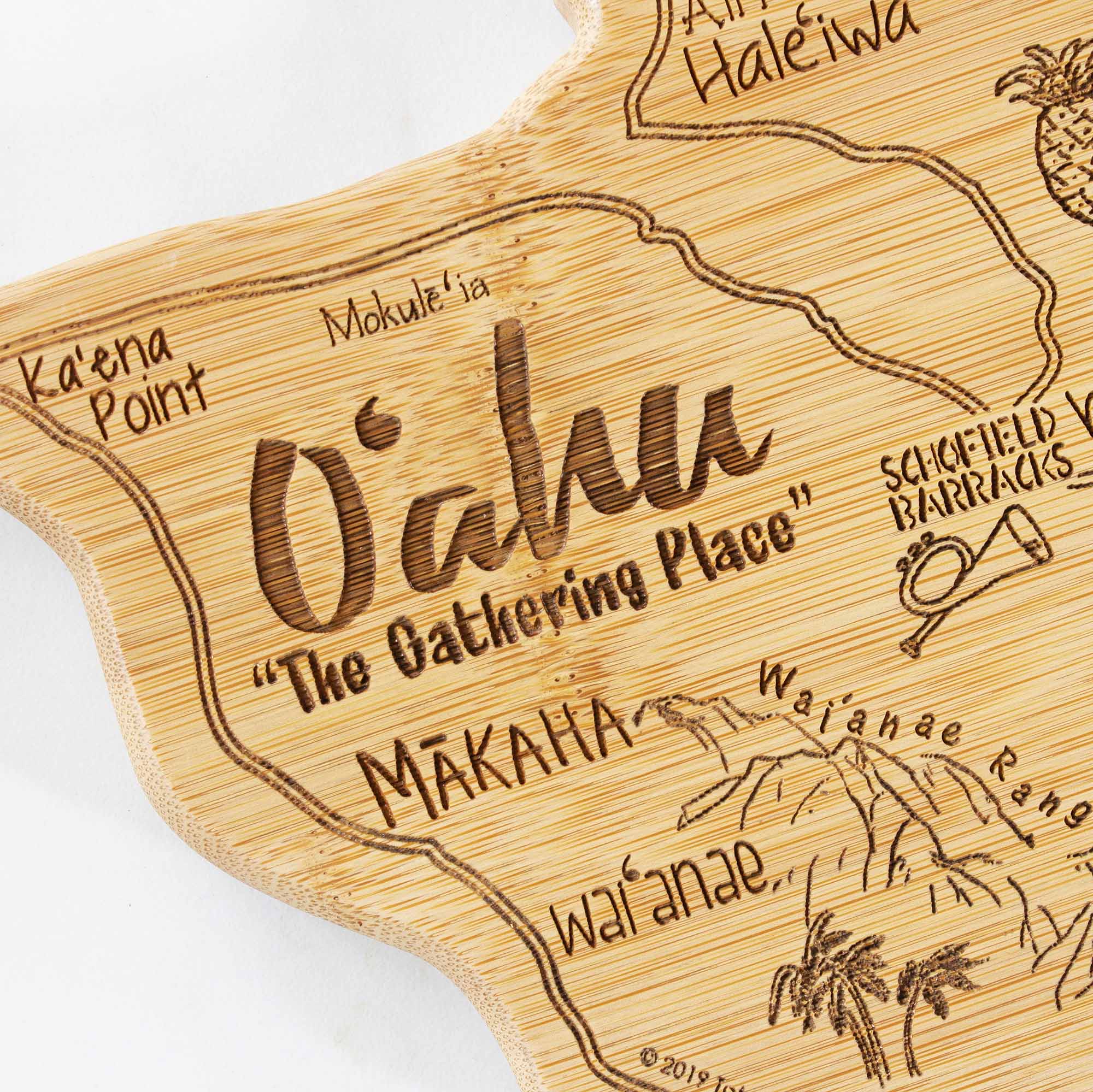 Destination Oahu Cutting Board, 14" x 11"