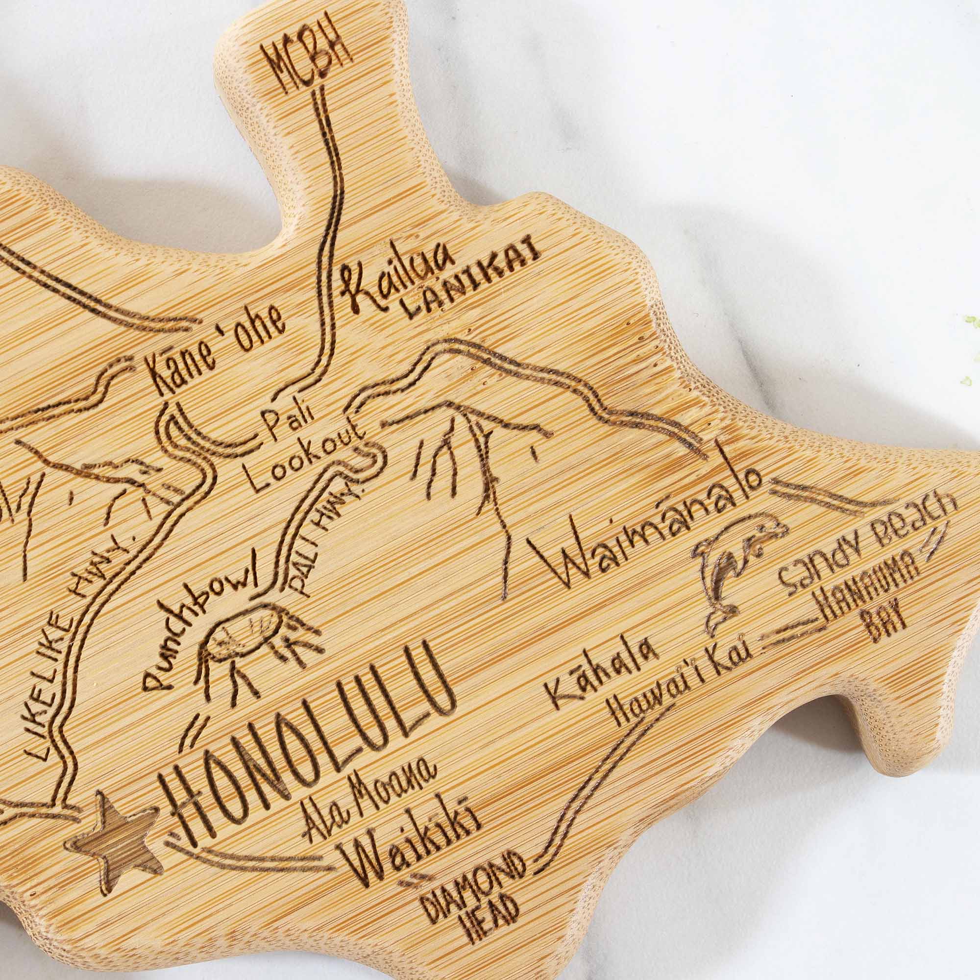 Destination Oahu Cutting Board, 14" x 11"