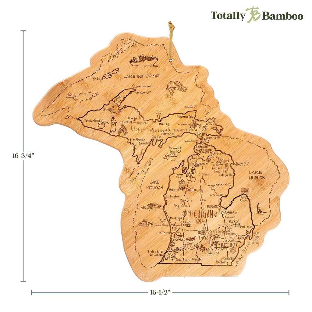 Destination Michigan Cutting Board, 16-3/4" x 16-1/2"