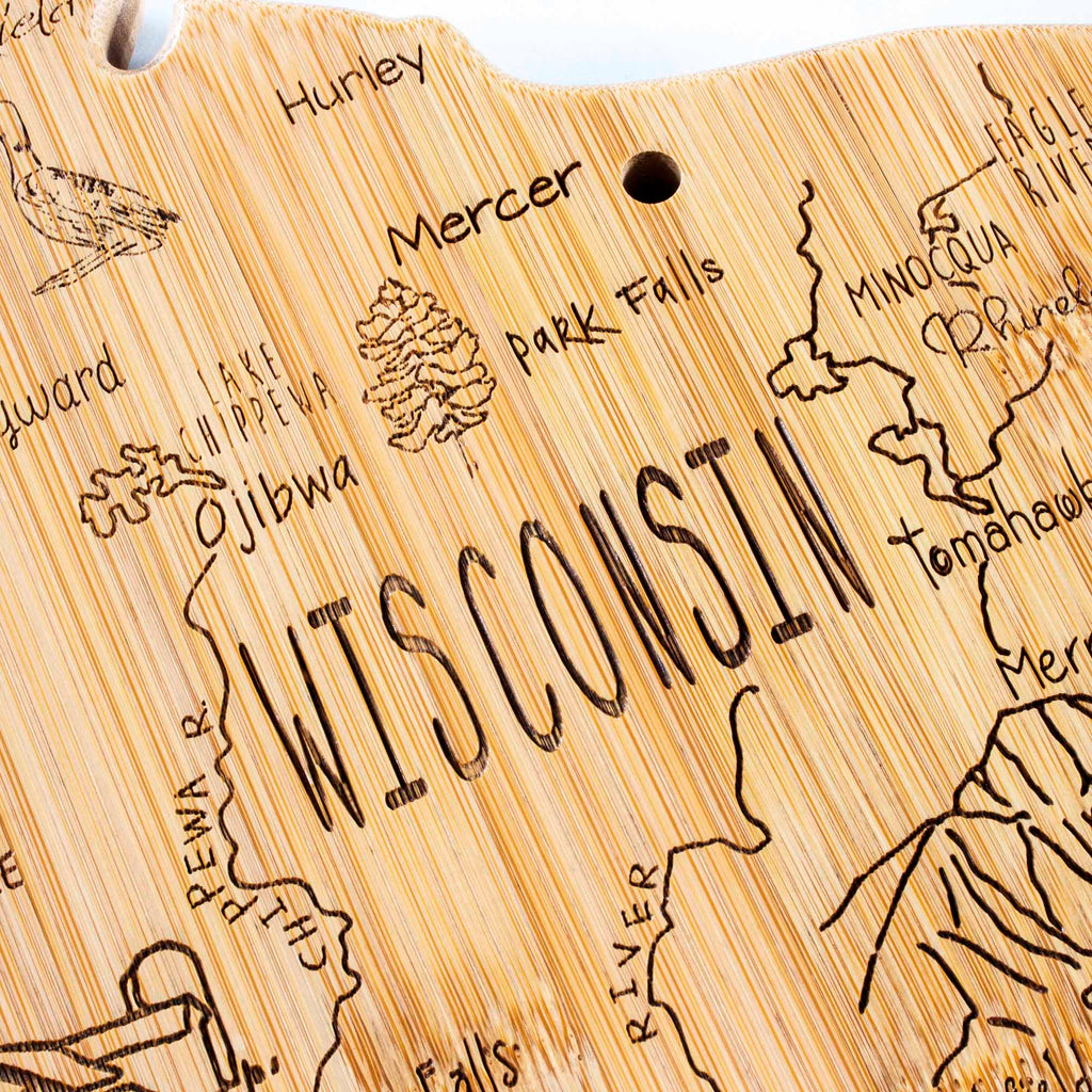 Destination Wisconsin Cutting Board, 12" x 13"