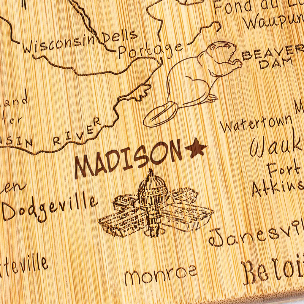 Destination Wisconsin Cutting Board, 12" x 13"