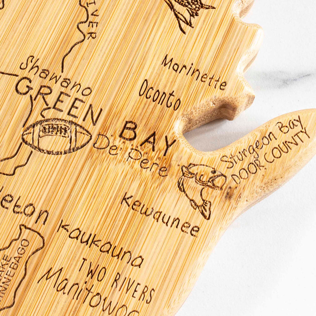 Destination Wisconsin Cutting Board, 12" x 13"