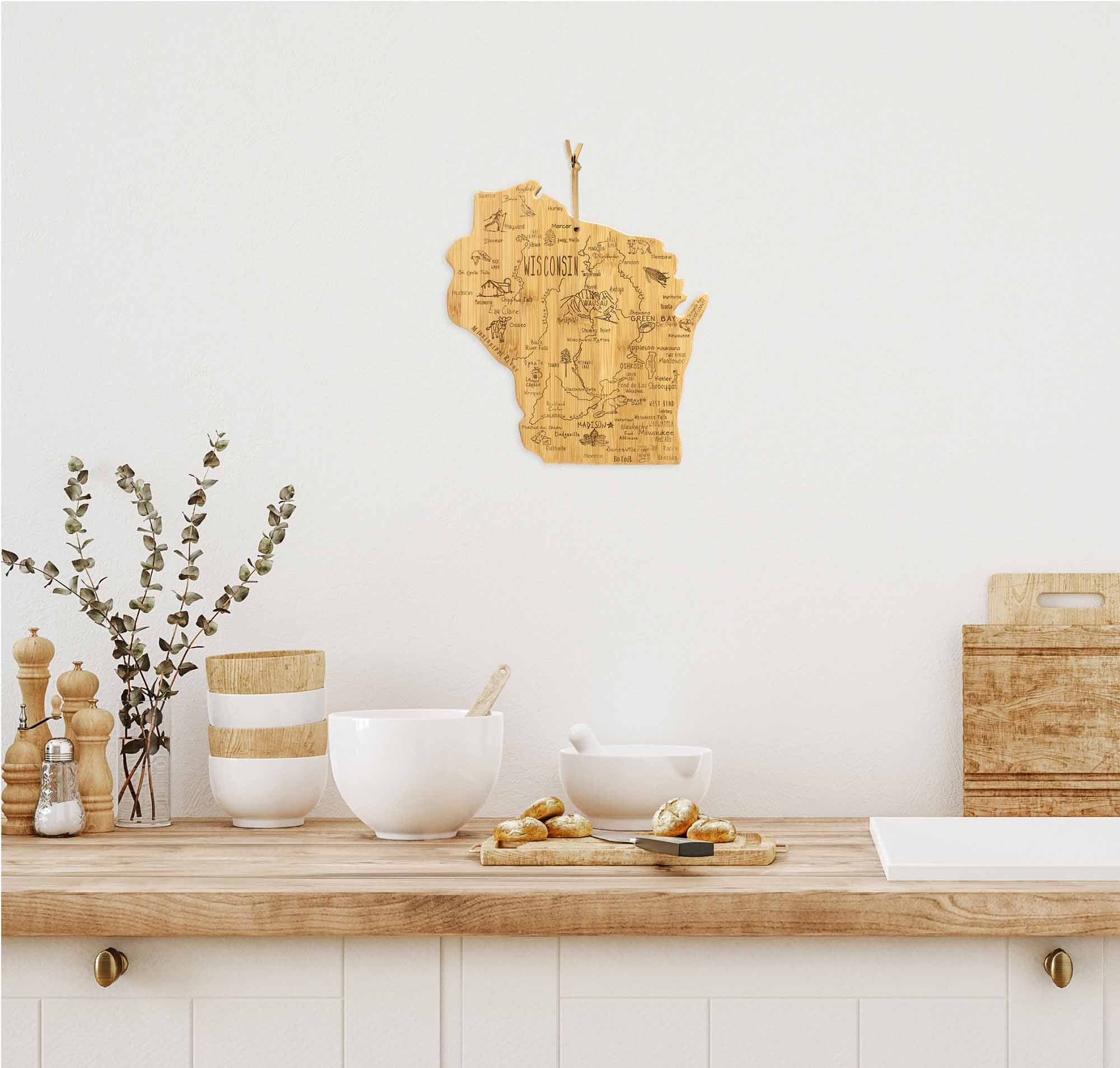 Destination Wisconsin Cutting Board, 12" x 13"