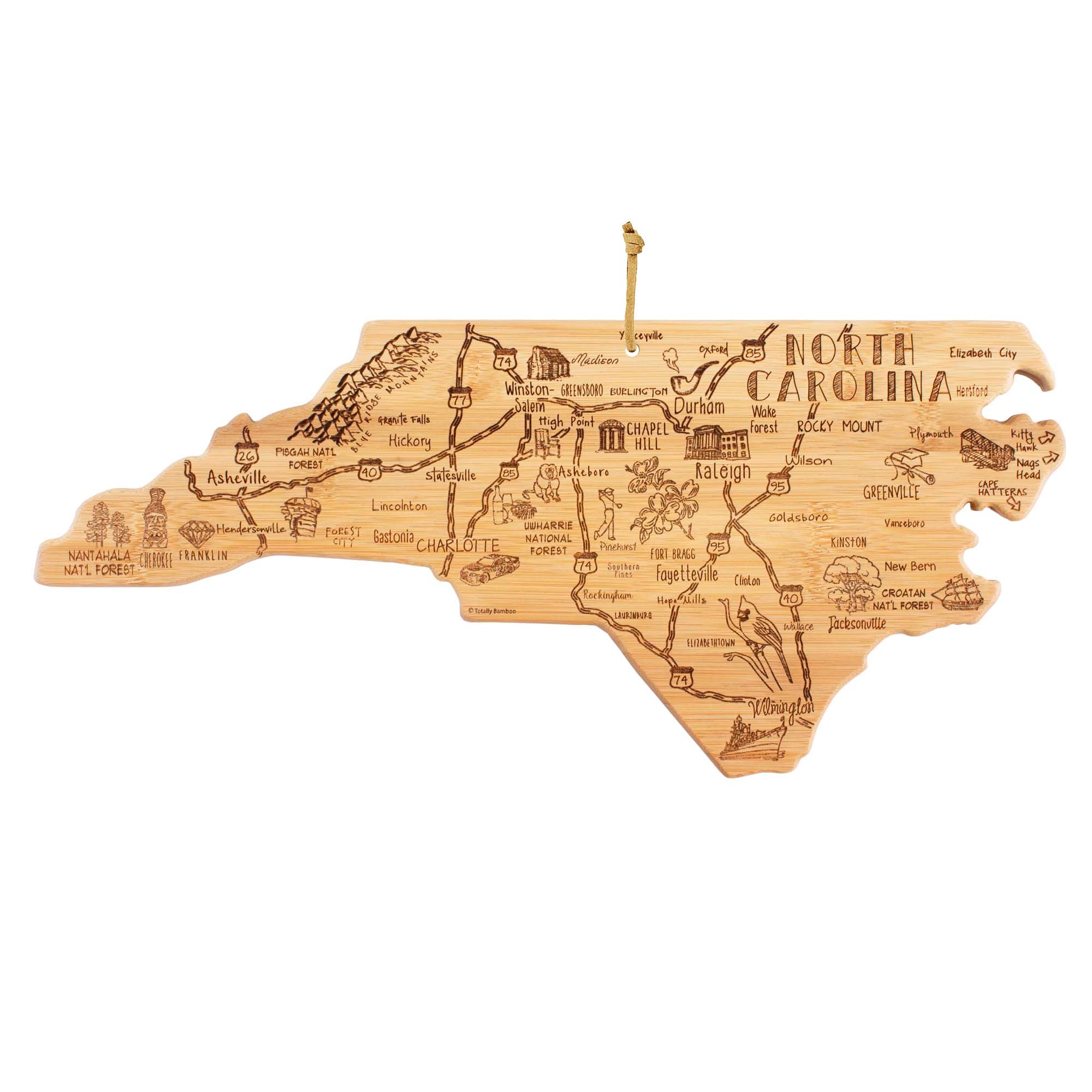 Destination North Carolina Cutting Board, 18" x 8"