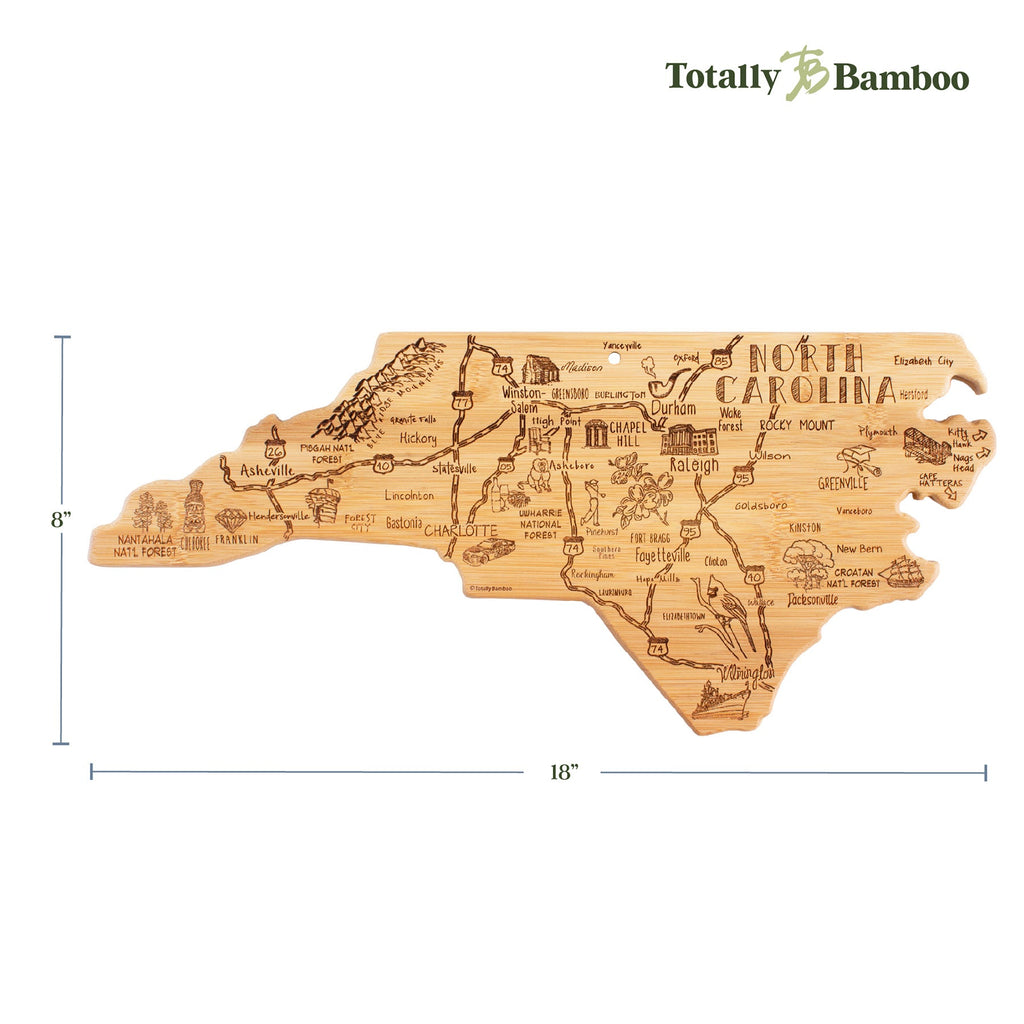 Destination North Carolina Cutting Board, 18" x 8"