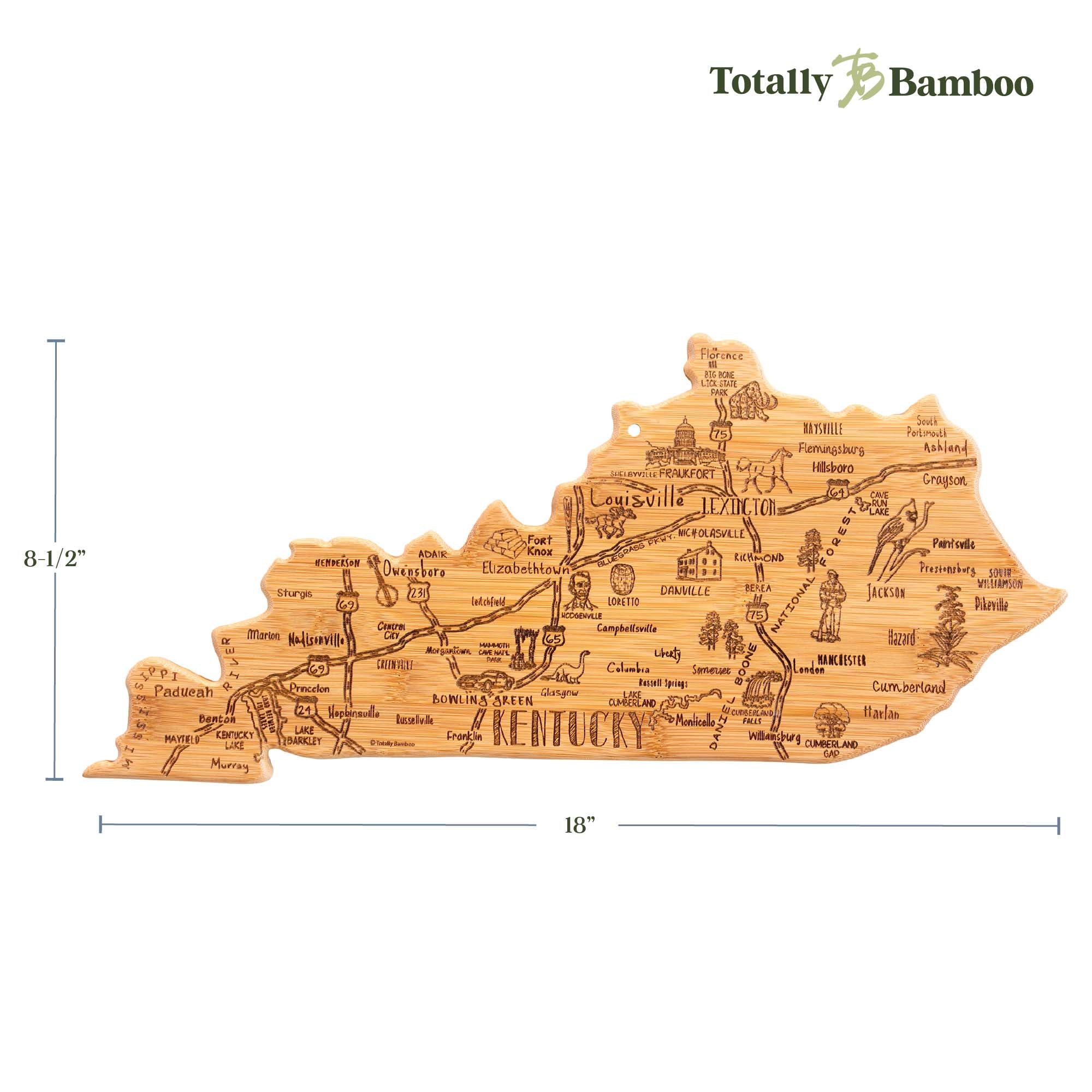 Destination Kentucky Cutting Board, 18" x 8-1/2"