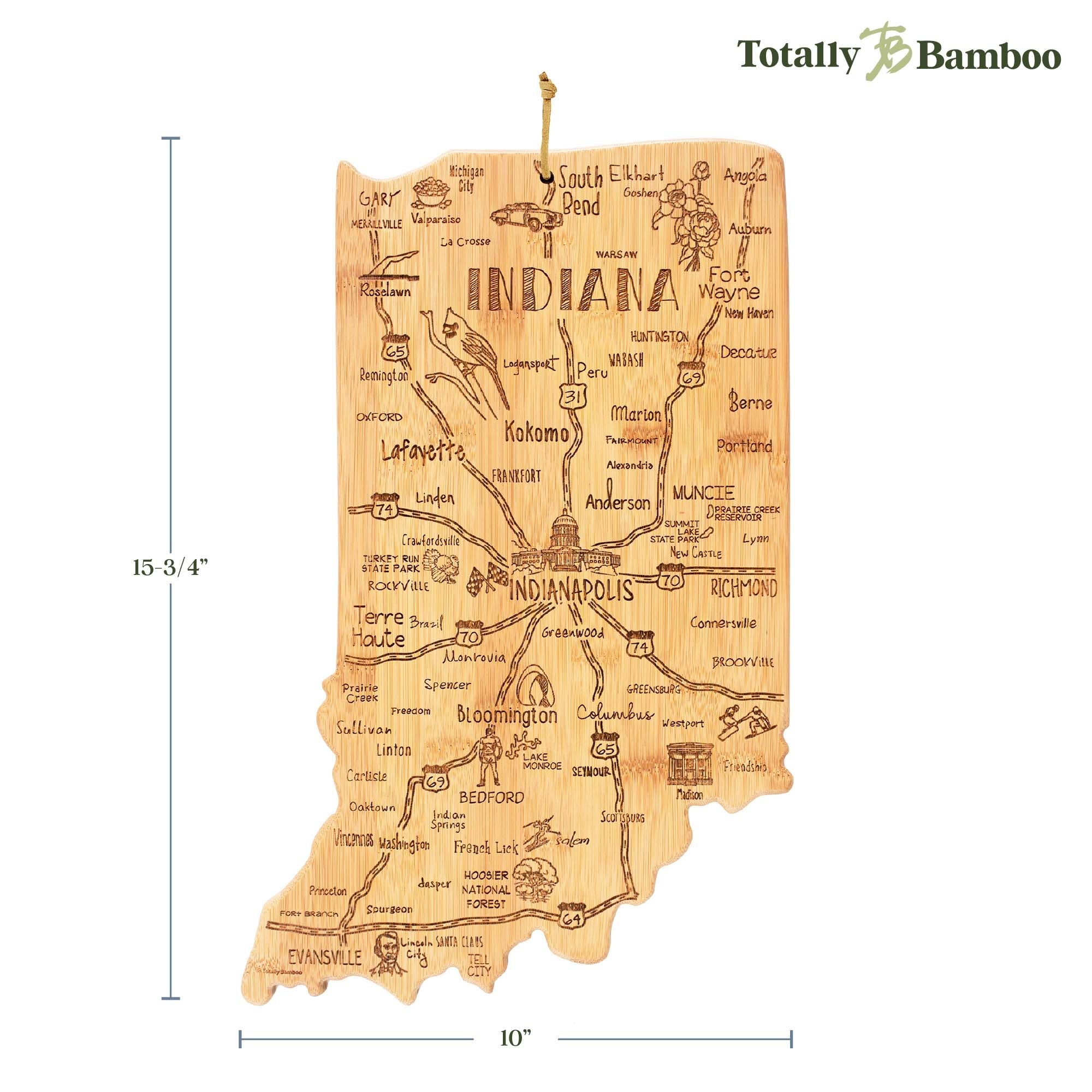 Destination Indiana Cutting Board, 15-3/4" x 10"
