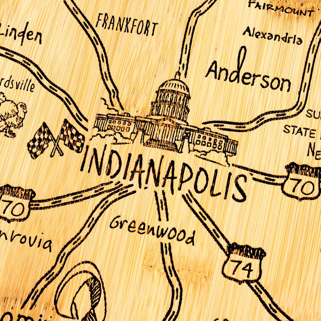 Destination Indiana Cutting Board, 15-3/4" x 10"