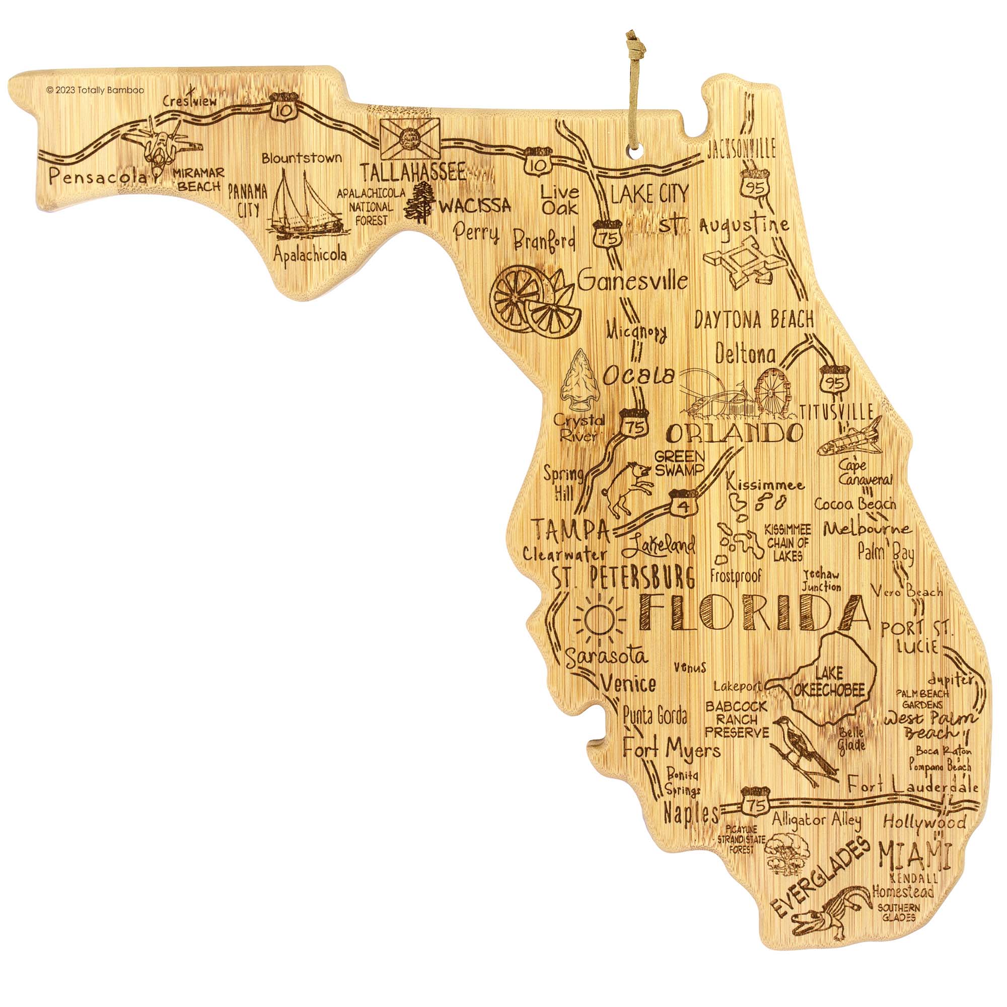 Destination Florida Cutting Board, 13-1/2" x 12-1/4"