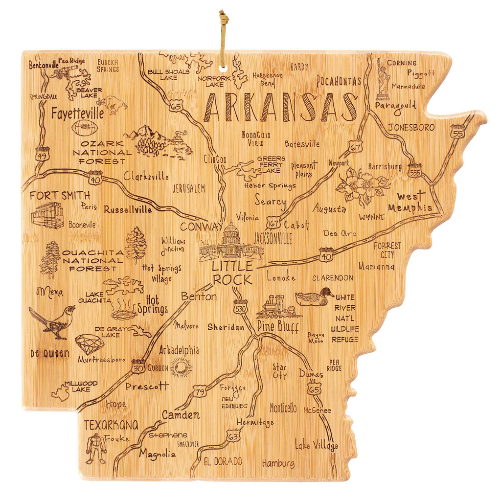 Destination Arkansas Cutting Board, 13" x 12"