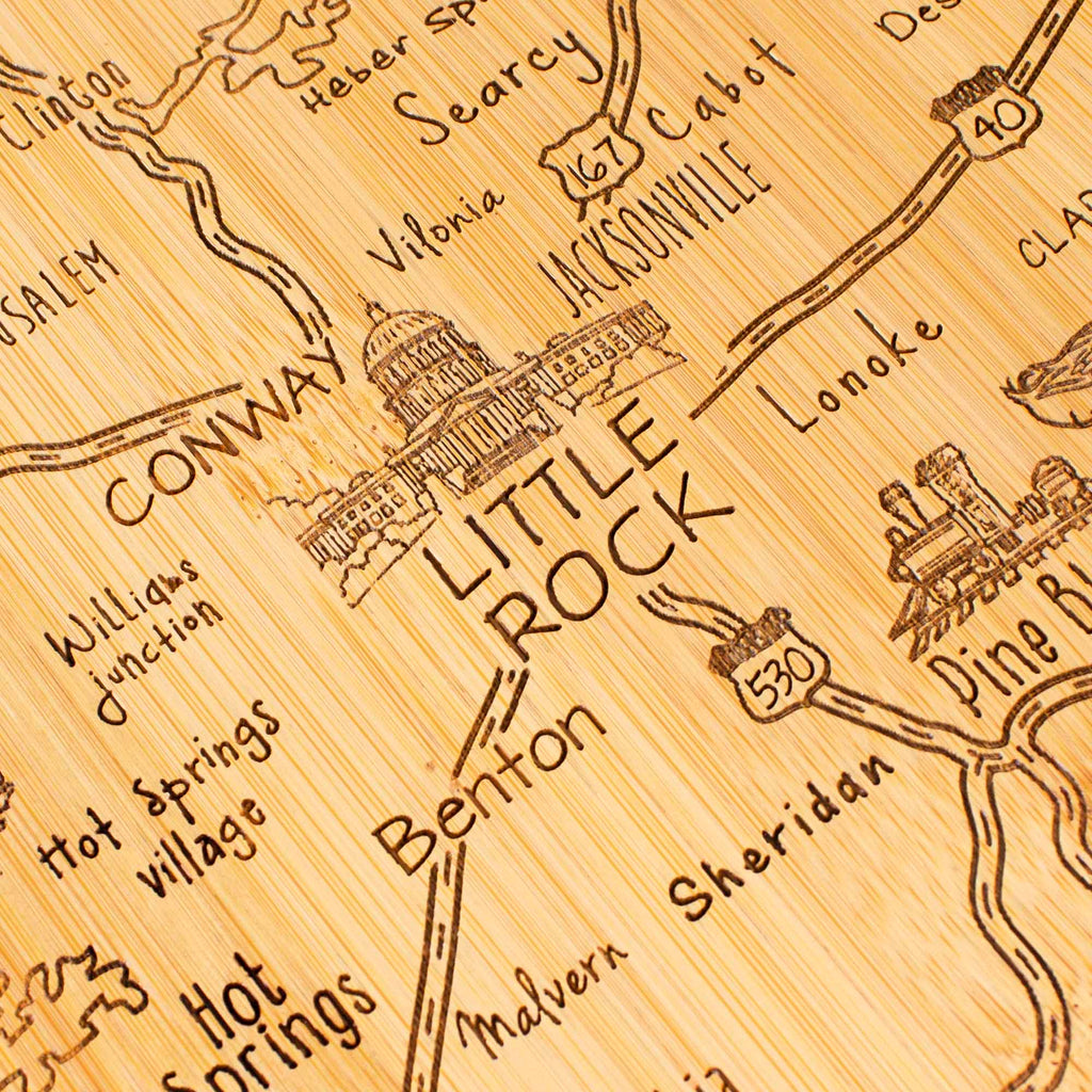 Destination Arkansas Cutting Board, 13" x 12"