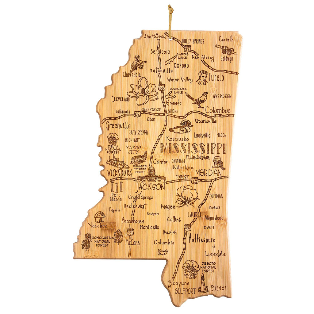 Destination Mississippi Cutting Board, 16-1/2" x 9-3/4"
