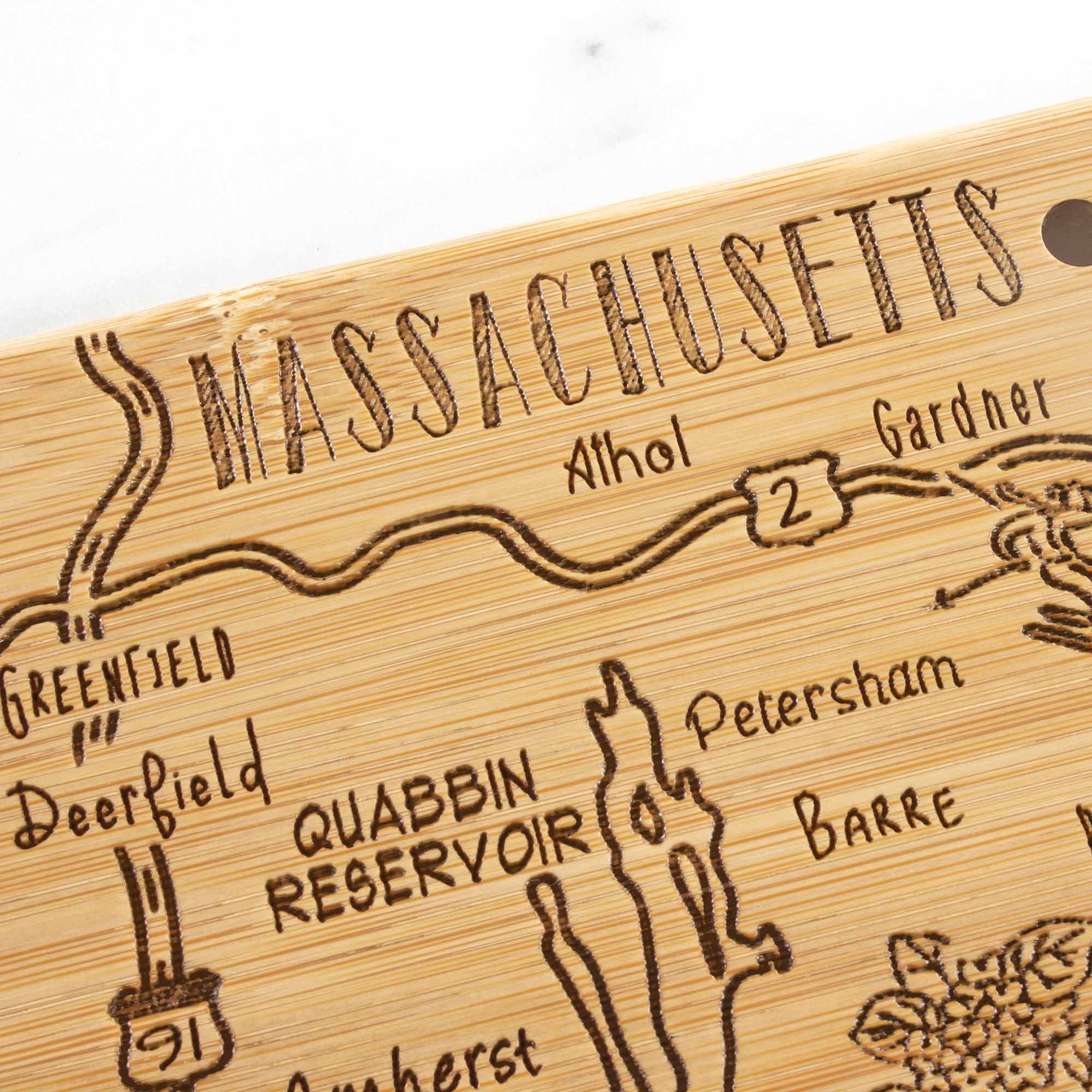 Destination Massachusetts Cutting Board, 16-3/4" x 9-1/4"