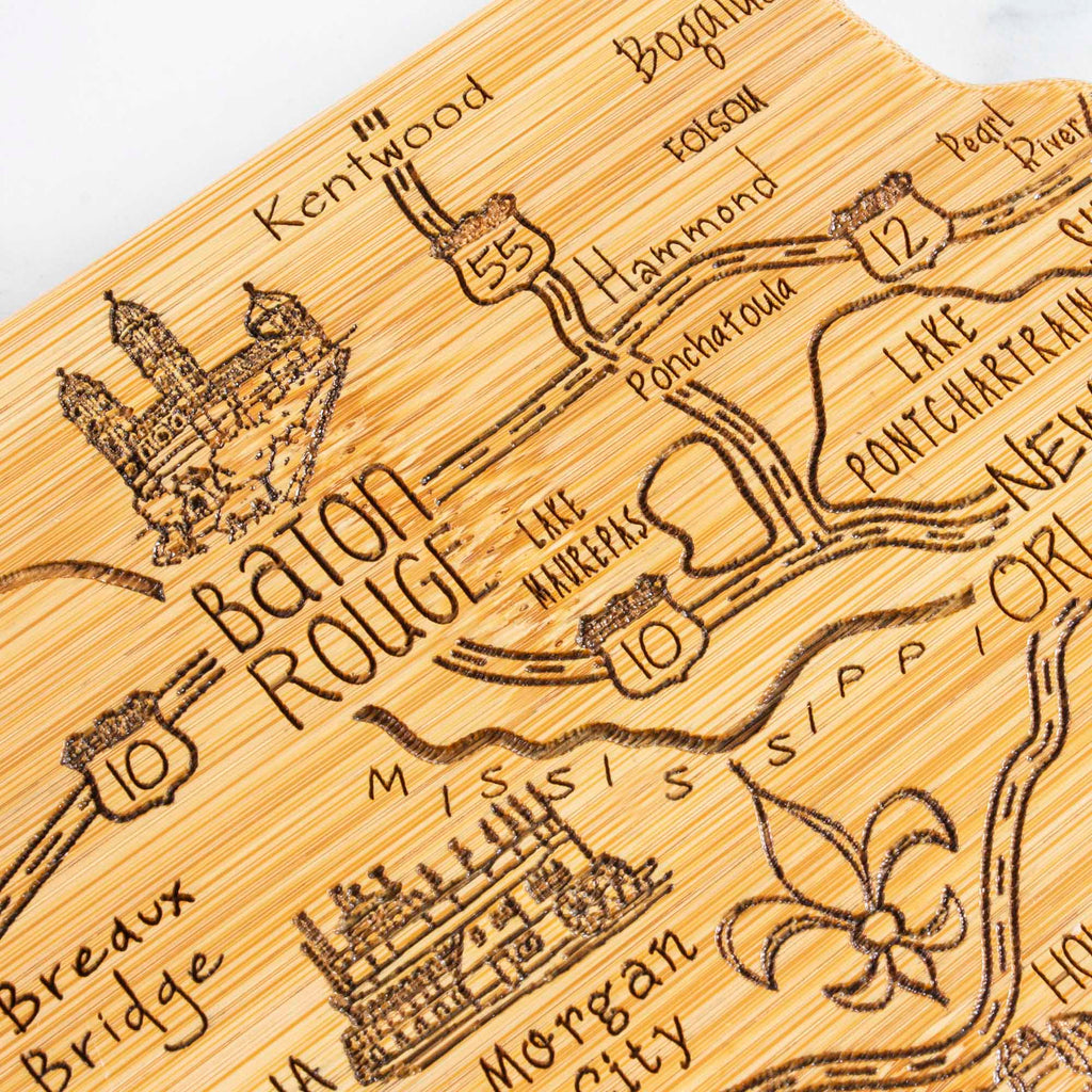 Destination Louisiana Cutting Board, 13" x 12"