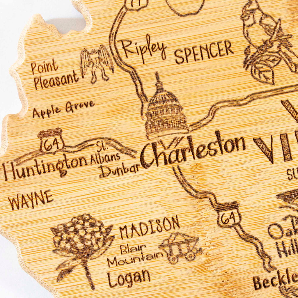 Destination West Virginia Cutting Board, 13-1/2" x 11-3/4"