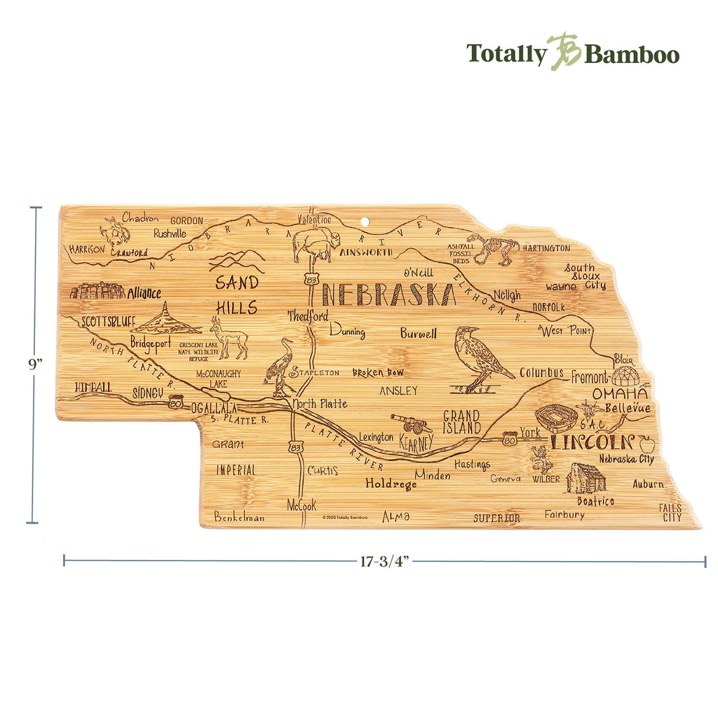 Destination Nebraska Cutting Board, 17-3/4" x 9"