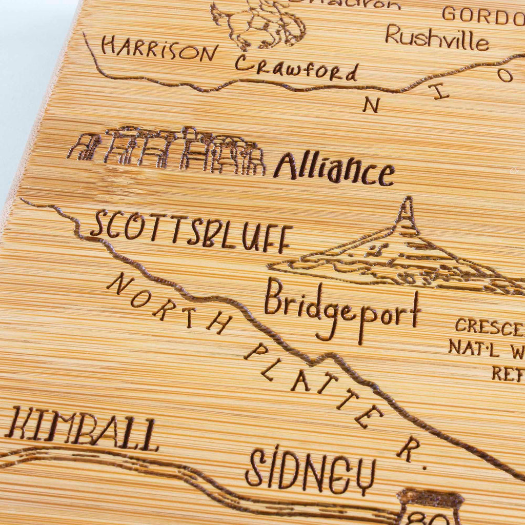 Destination Nebraska Cutting Board, 17-3/4" x 9"