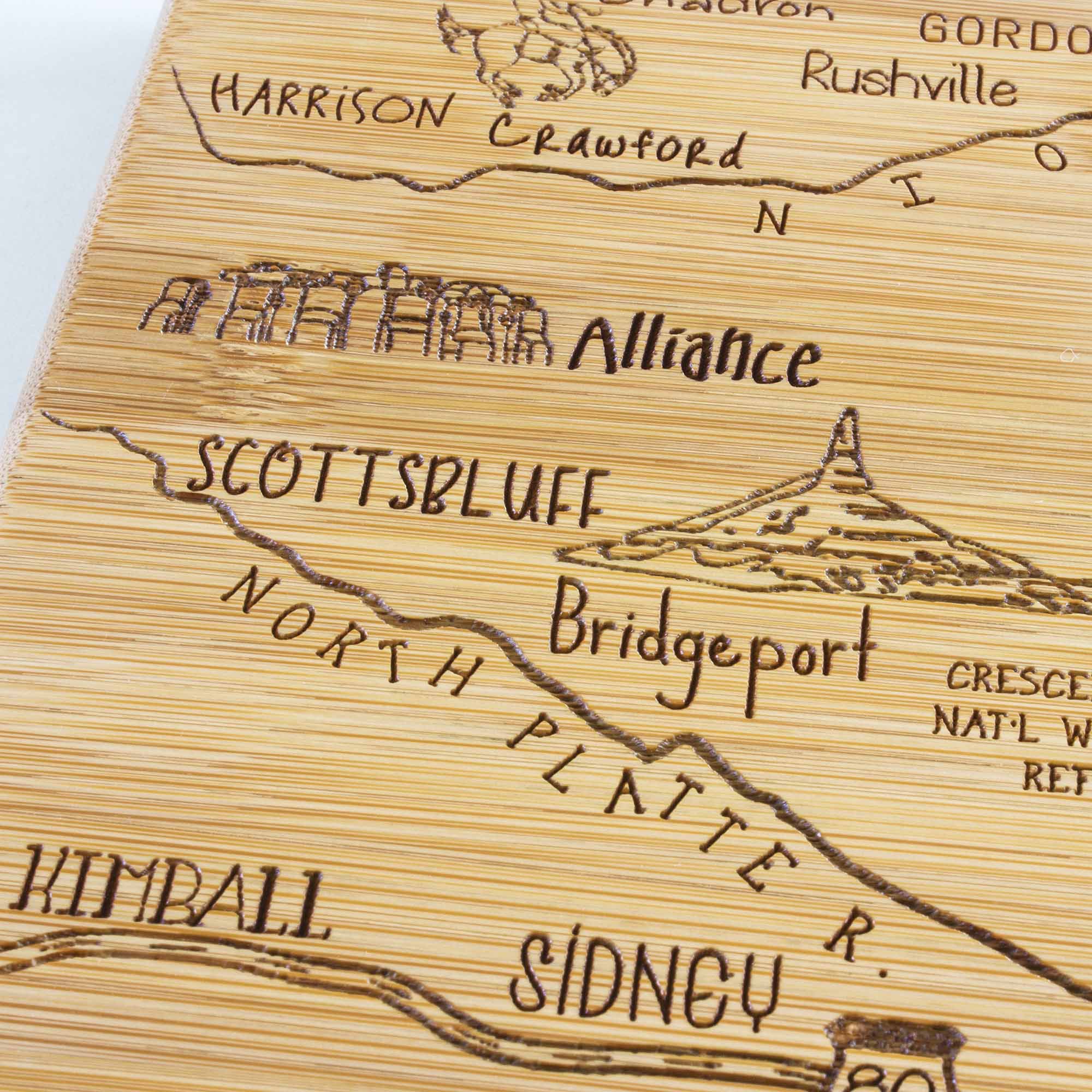 Destination Nebraska Cutting Board, 17-3/4" x 9"