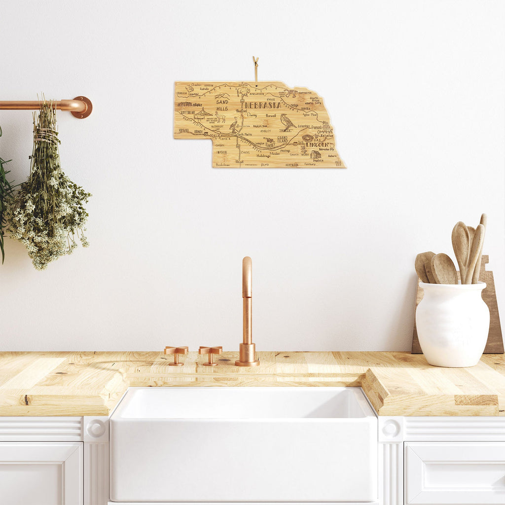 Destination Nebraska Cutting Board, 17-3/4" x 9"