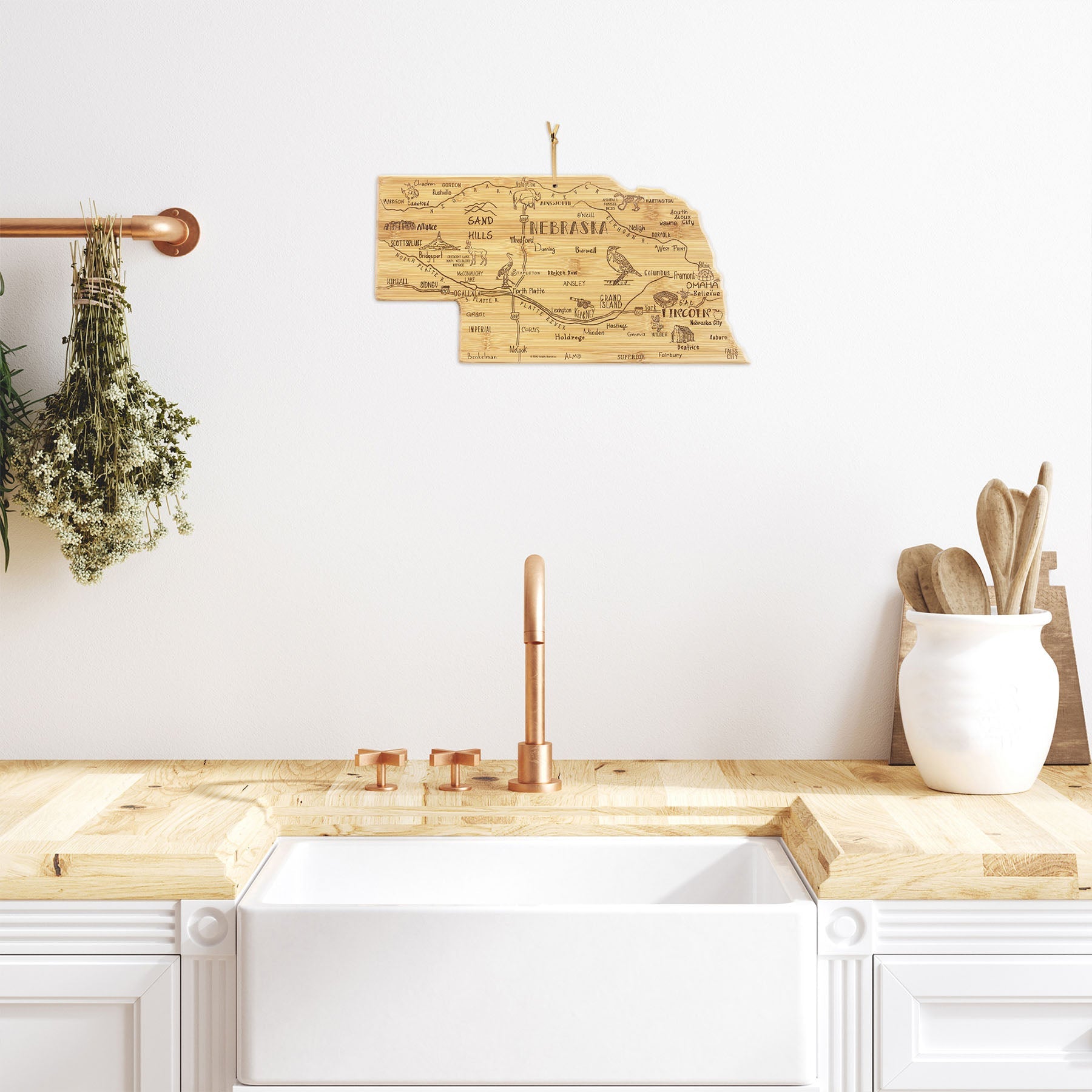 Destination Nebraska Cutting Board, 17-3/4" x 9"