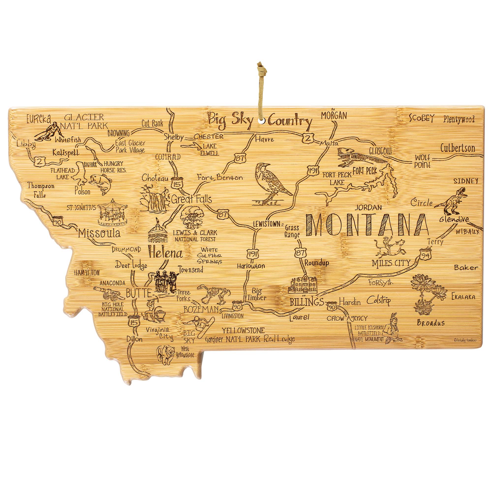 Destination Montana Cutting Board, 16" x 9-1/2"