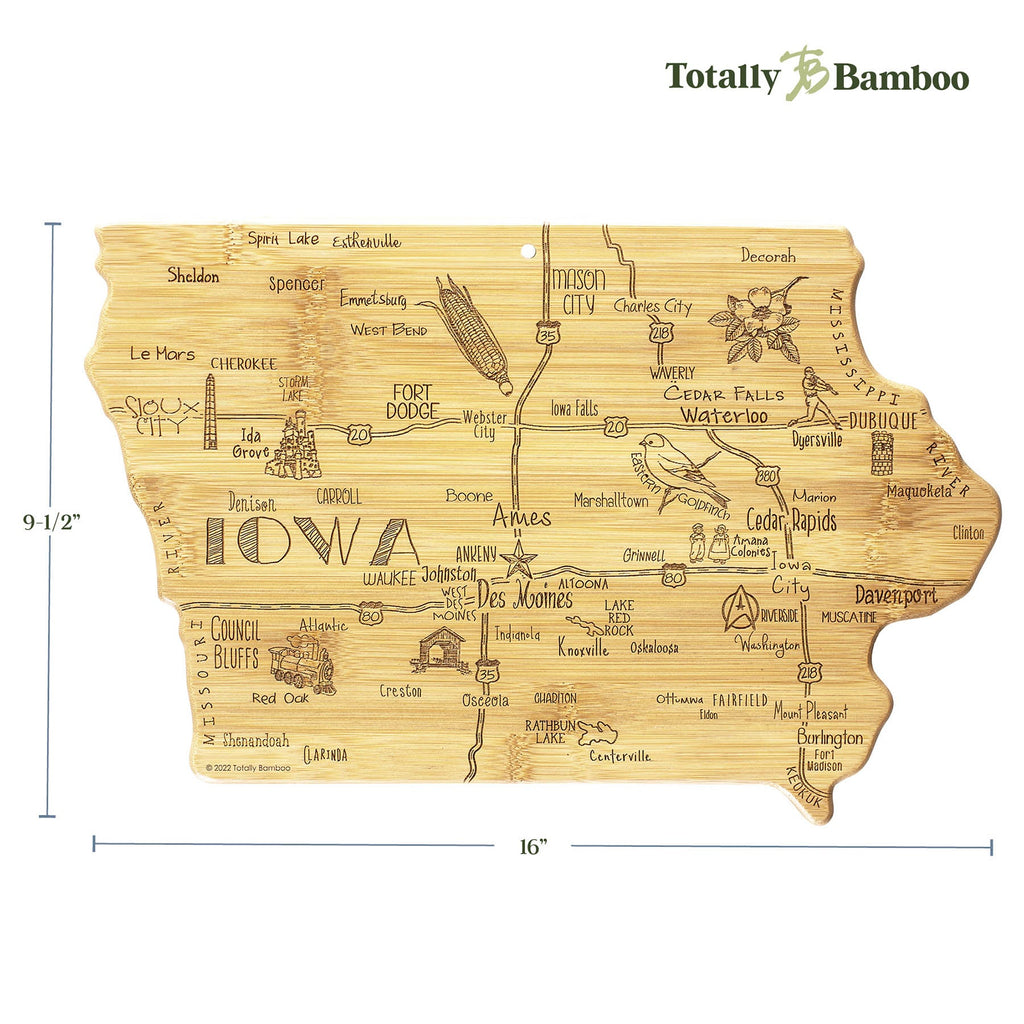 Destination Iowa Cutting Board, 15-1/2" x 10-1/4"