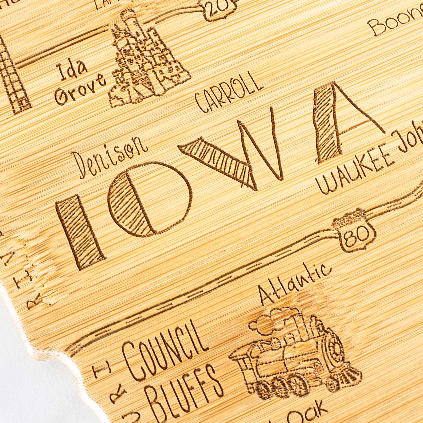 Destination Iowa Cutting Board, 15-1/2" x 10-1/4"