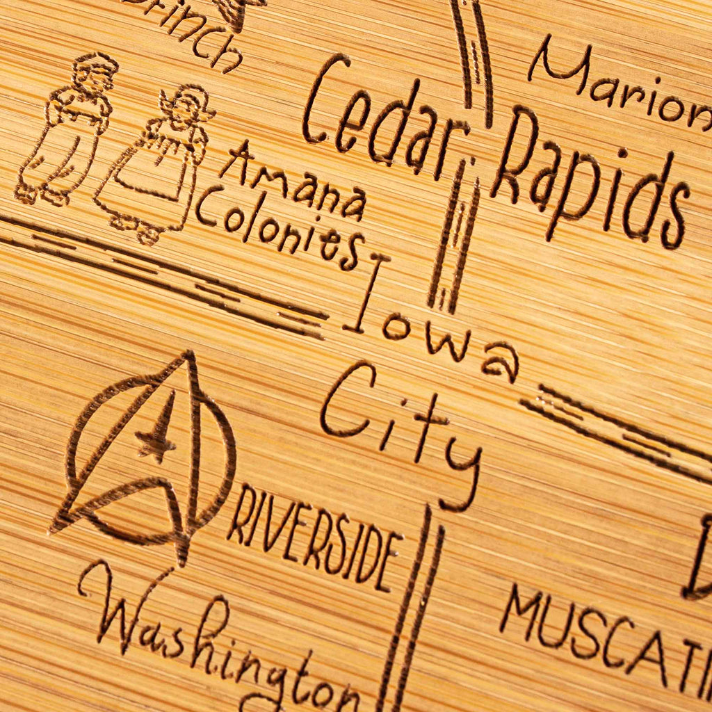 Destination Iowa Cutting Board, 15-1/2" x 10-1/4"