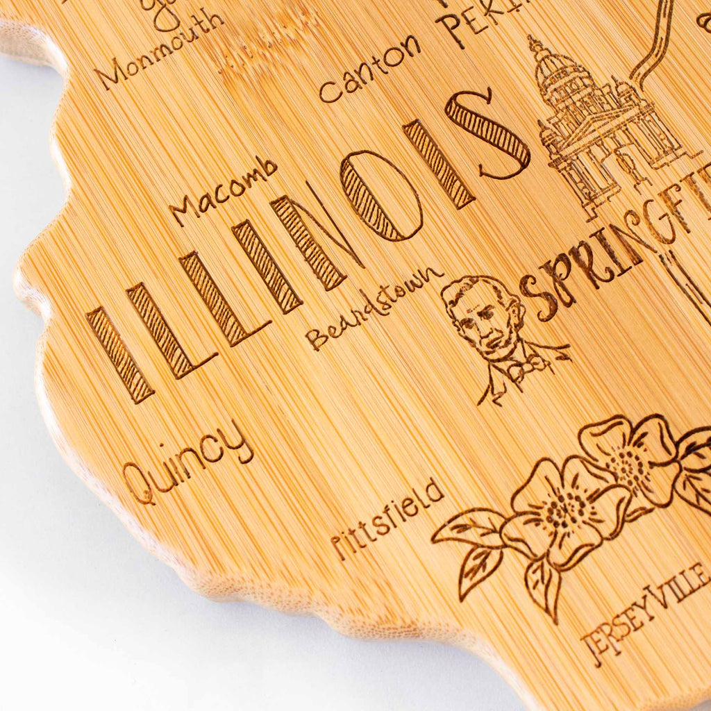 Destination Illinois Cutting Board, 16-1/2" x 9-1/4"
