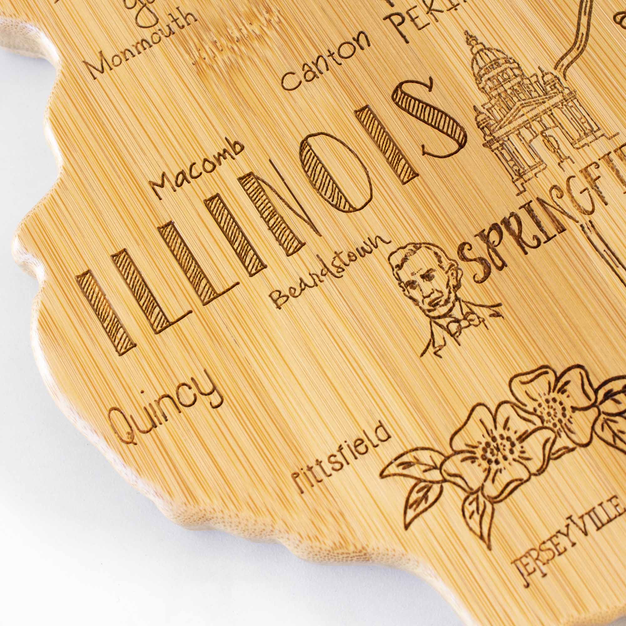 Destination Illinois Cutting Board, 16-1/2" x 9-1/4"