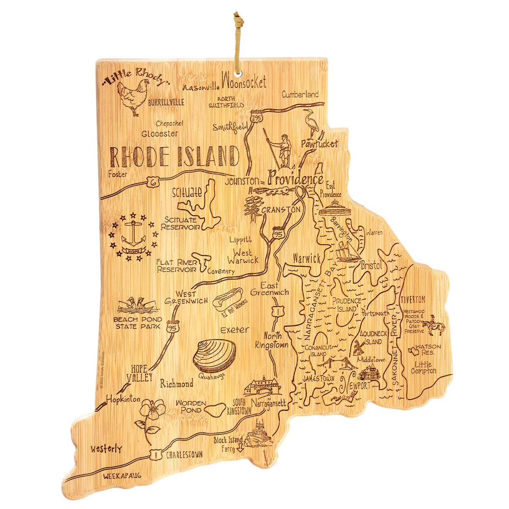 Destination Rhode Island Cutting Board, 13-3/4" x 12-1/2"
