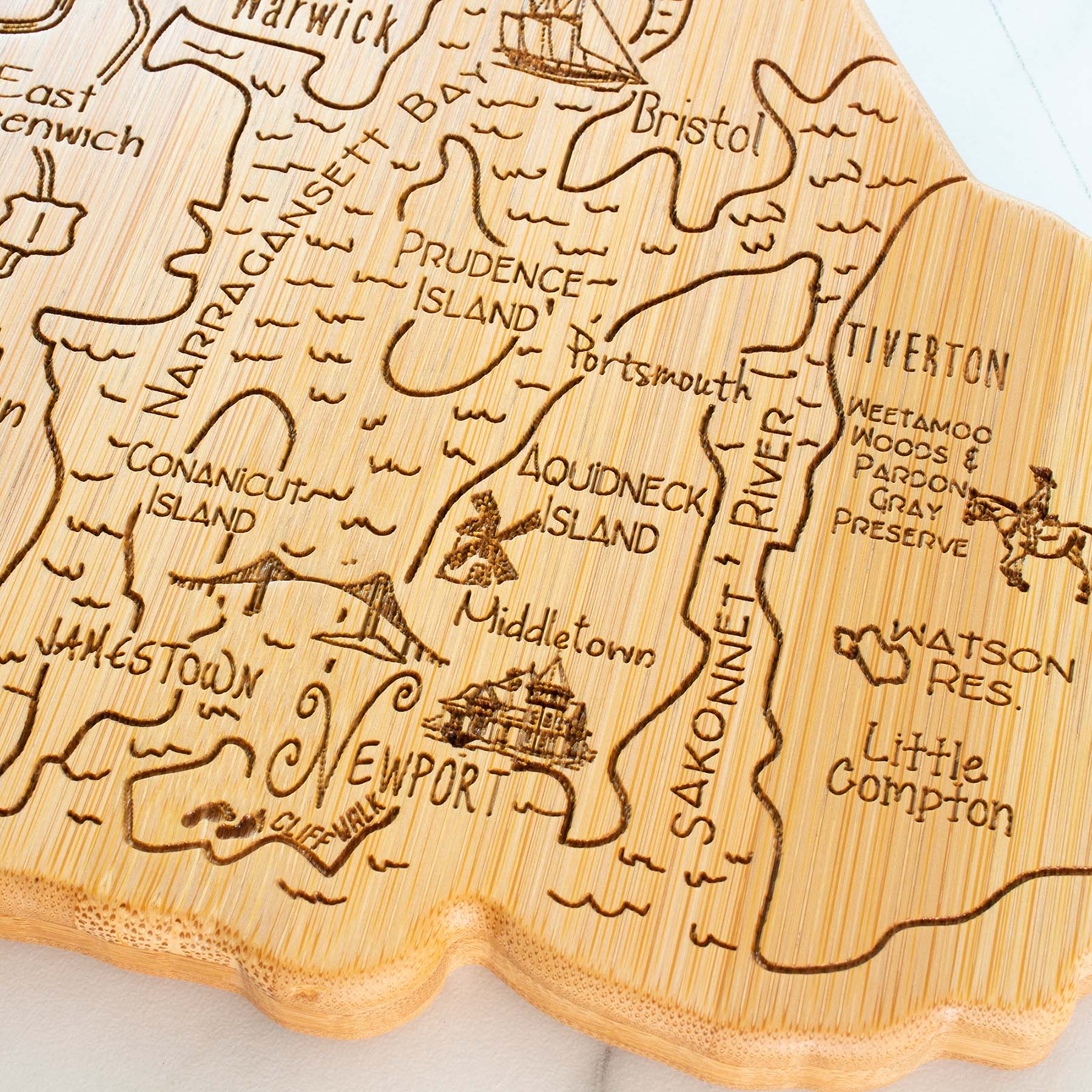 Destination Rhode Island Cutting Board, 13-3/4" x 12-1/2"