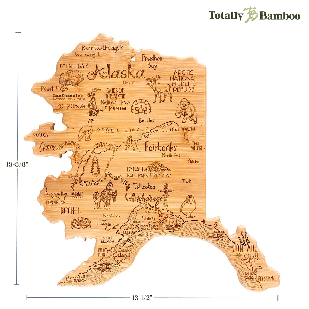 Destination Alaska Cutting Board, 13-3/8" x 13-1/2"