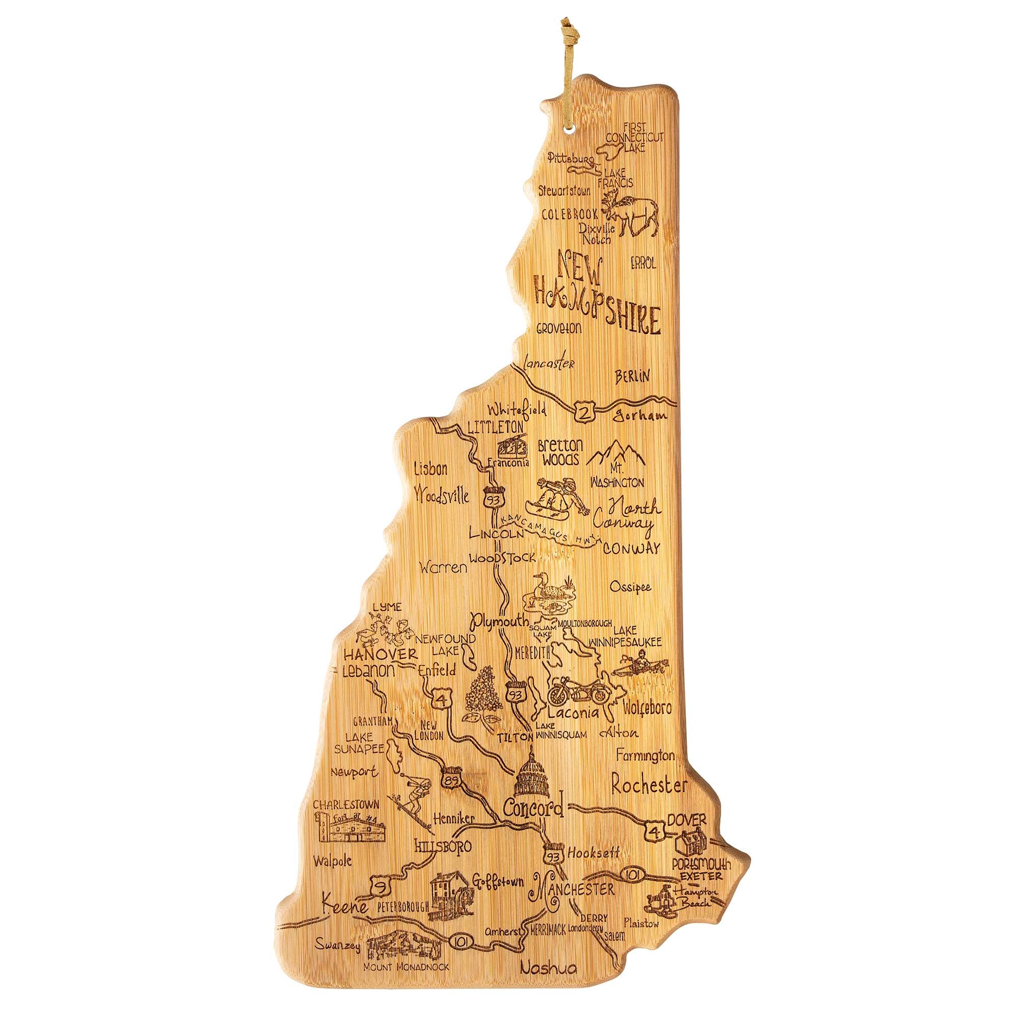 Destination New Hampshire Cutting Board, 9" x 17"