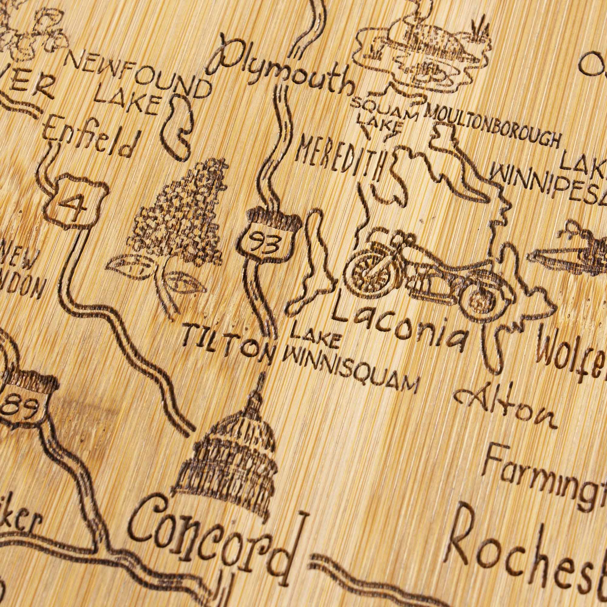 Destination New Hampshire Cutting Board, 9" x 17"
