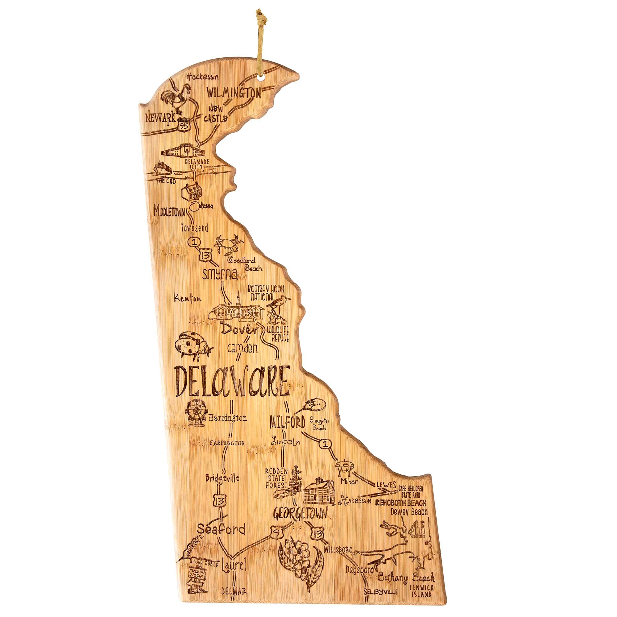 Destination Delaware Cutting Board, 16-1/2" x 9-1/2"