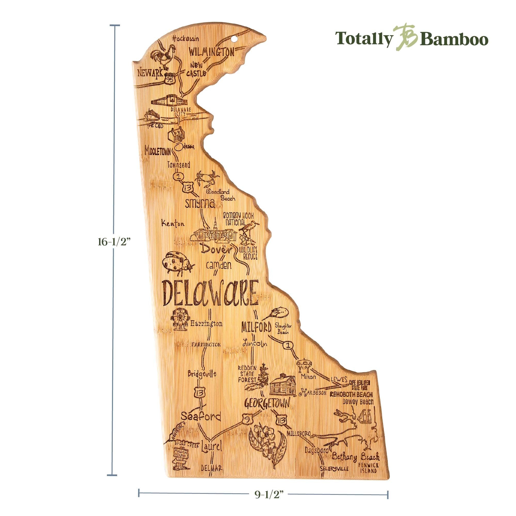 Destination Delaware Cutting Board, 16-1/2" x 9-1/2"