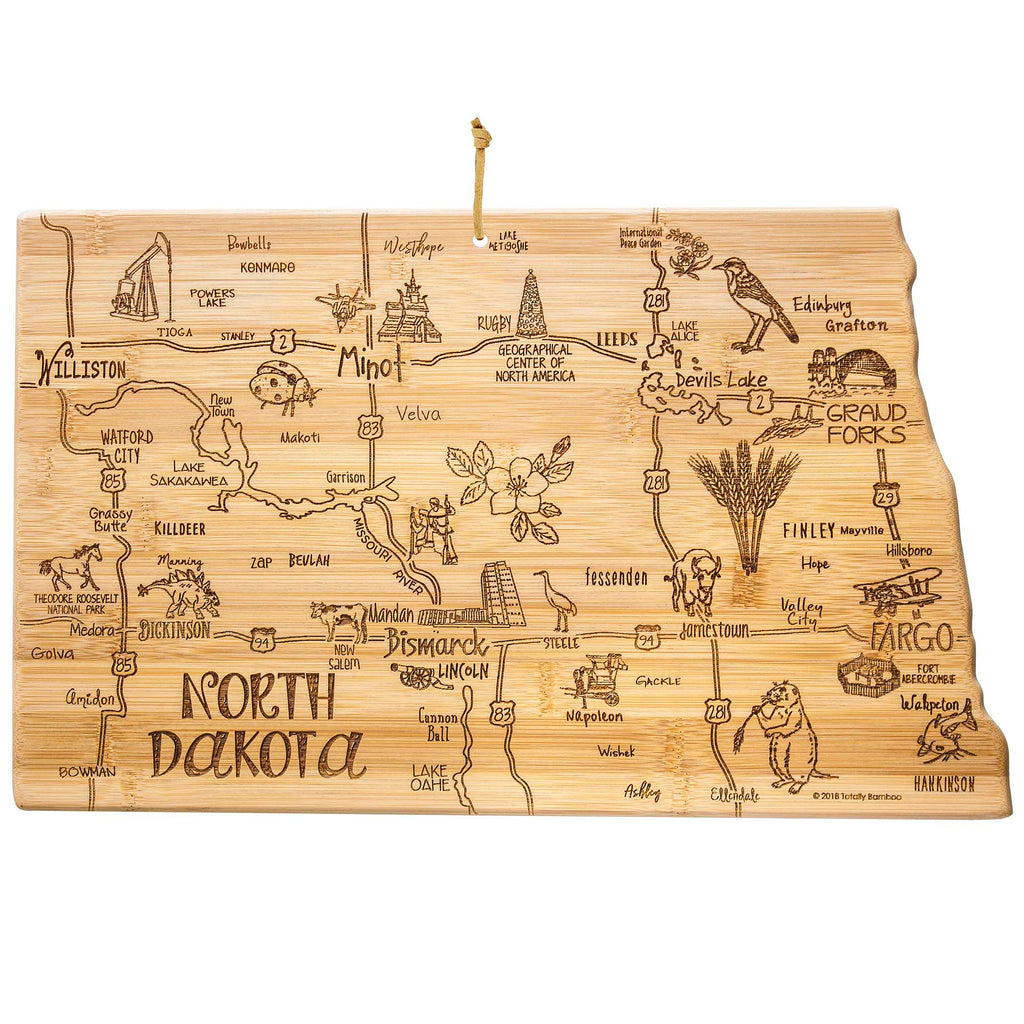 Destination North Dakota Cutting Board, 9-3/4" x 16"