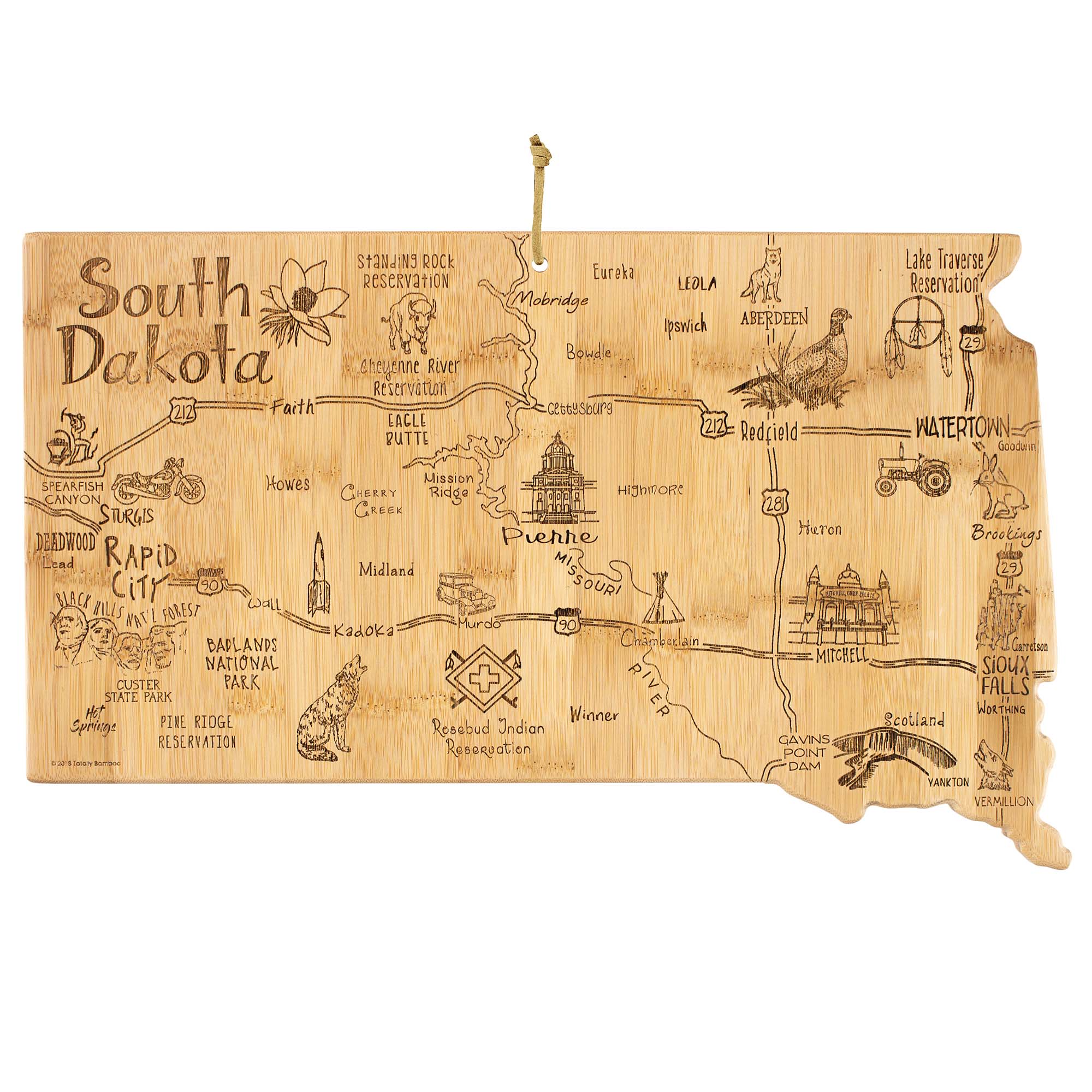 Destination South Dakota Cutting Board, 9-3/4" x 16"