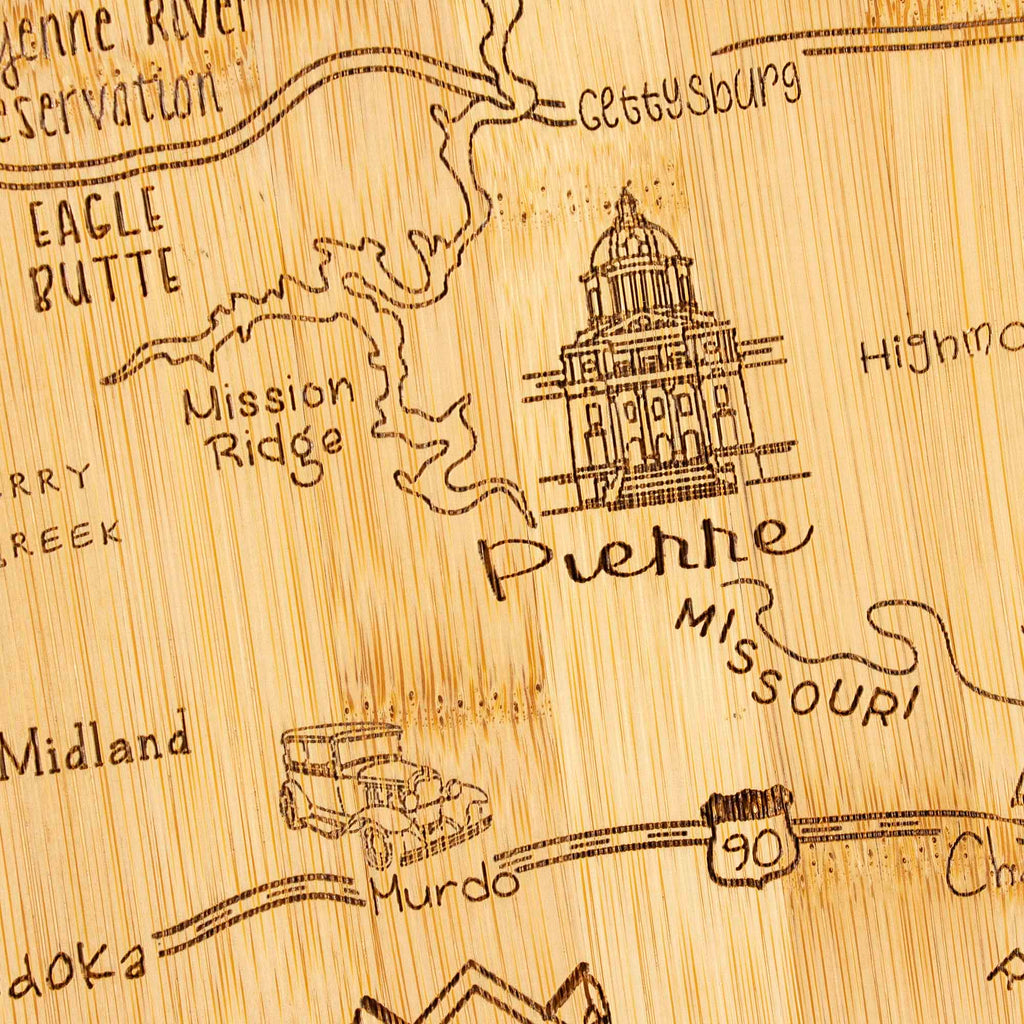 Destination South Dakota Cutting Board, 9-3/4" x 16"