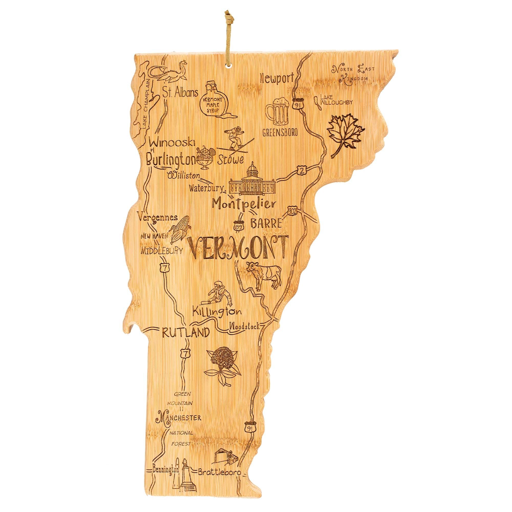 Destination Vermont Cutting Board, 16" x 10"