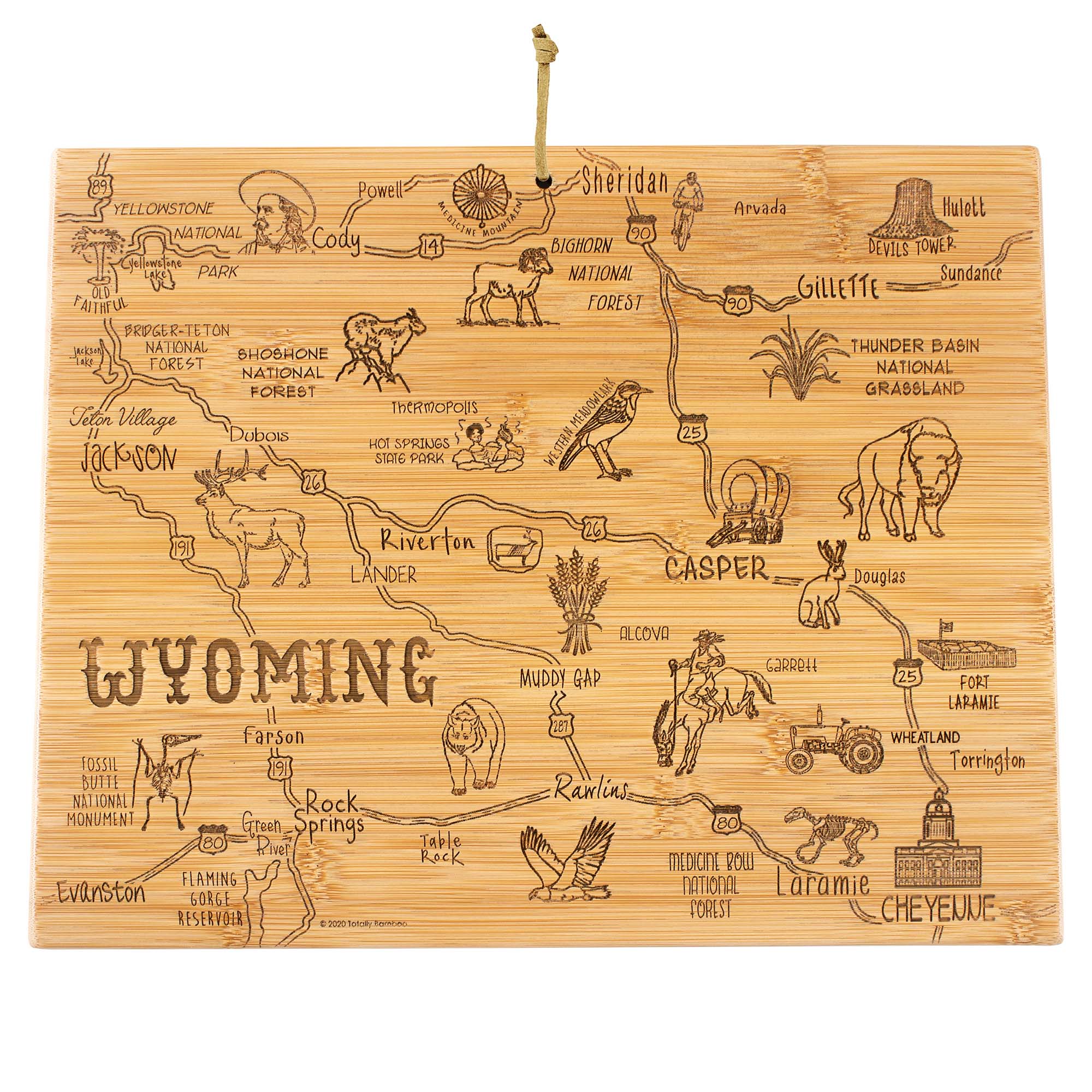 Destination Wyoming Cutting Board, 11" x 14-1/4"