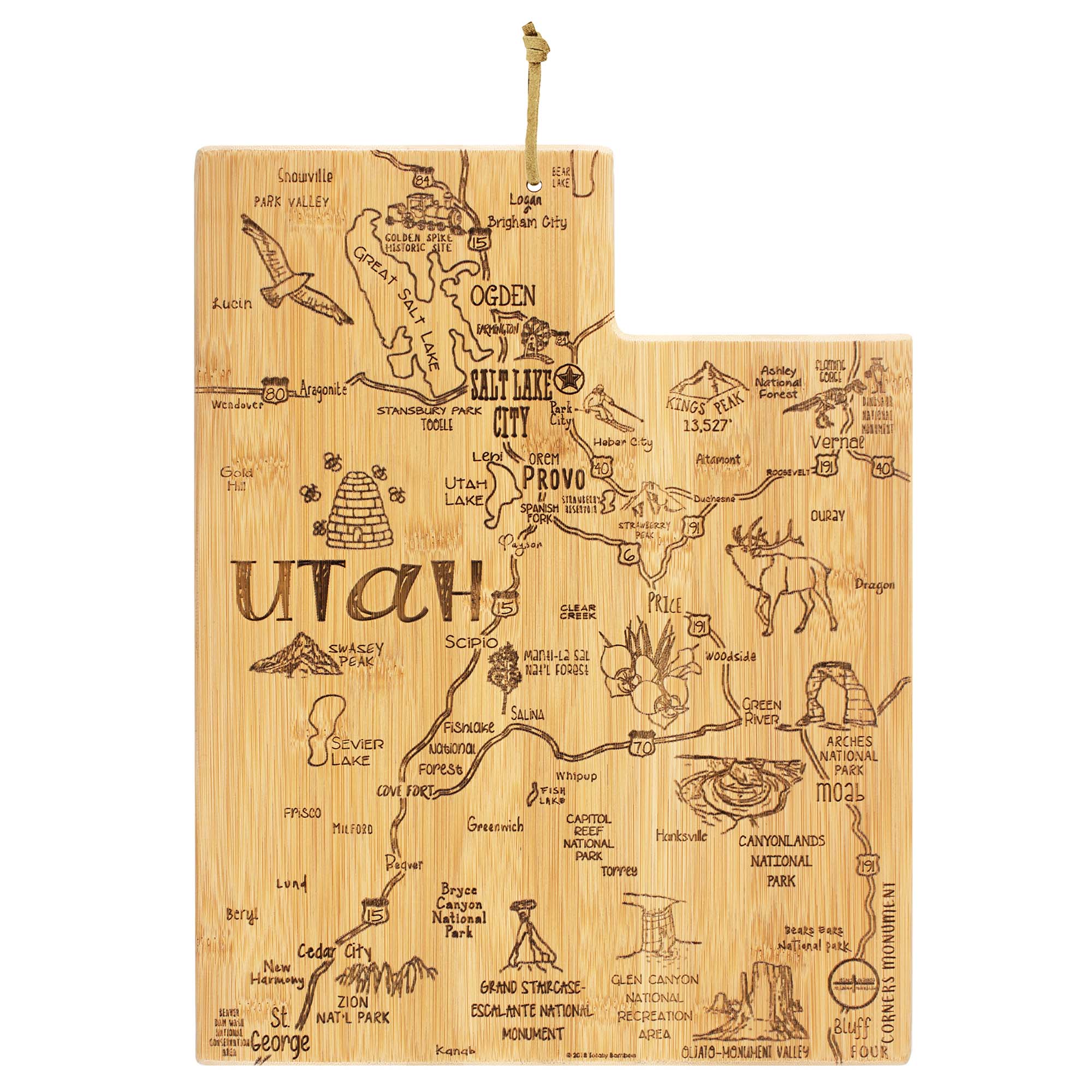 Destination Utah Cutting Board, 11" x 14-1/4"
