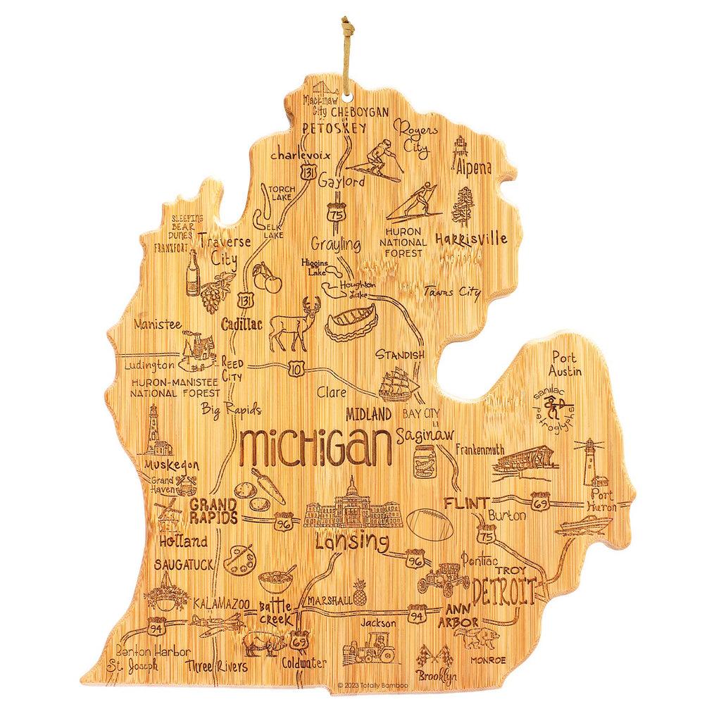 Destination Michigan Mitten Cutting Board, 13-1/4" x 11-3/4"